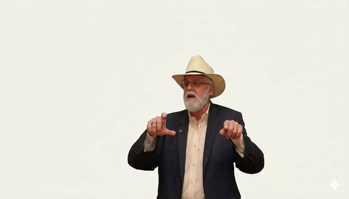 Thomas John “Tom” Wakely wearing a U.S. Air Force veteran cap