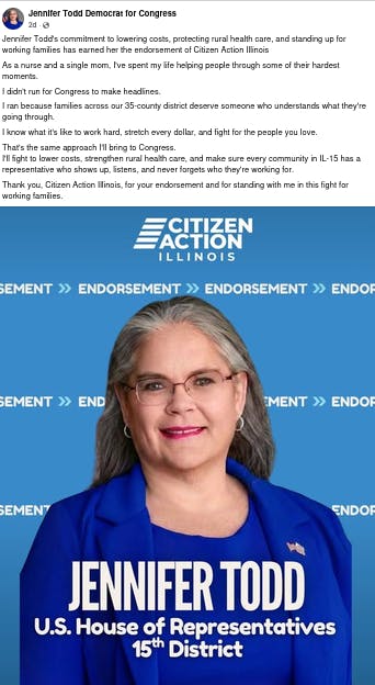 Citizen Action Illinois endorsement