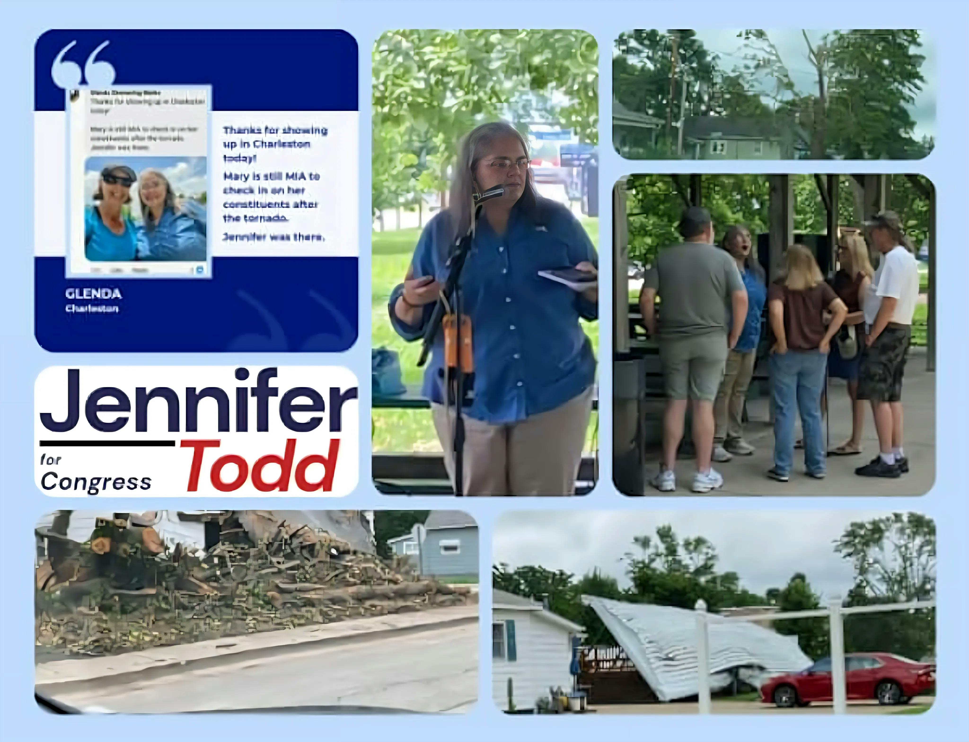 Jennifer visits Charleston residents after the tornado