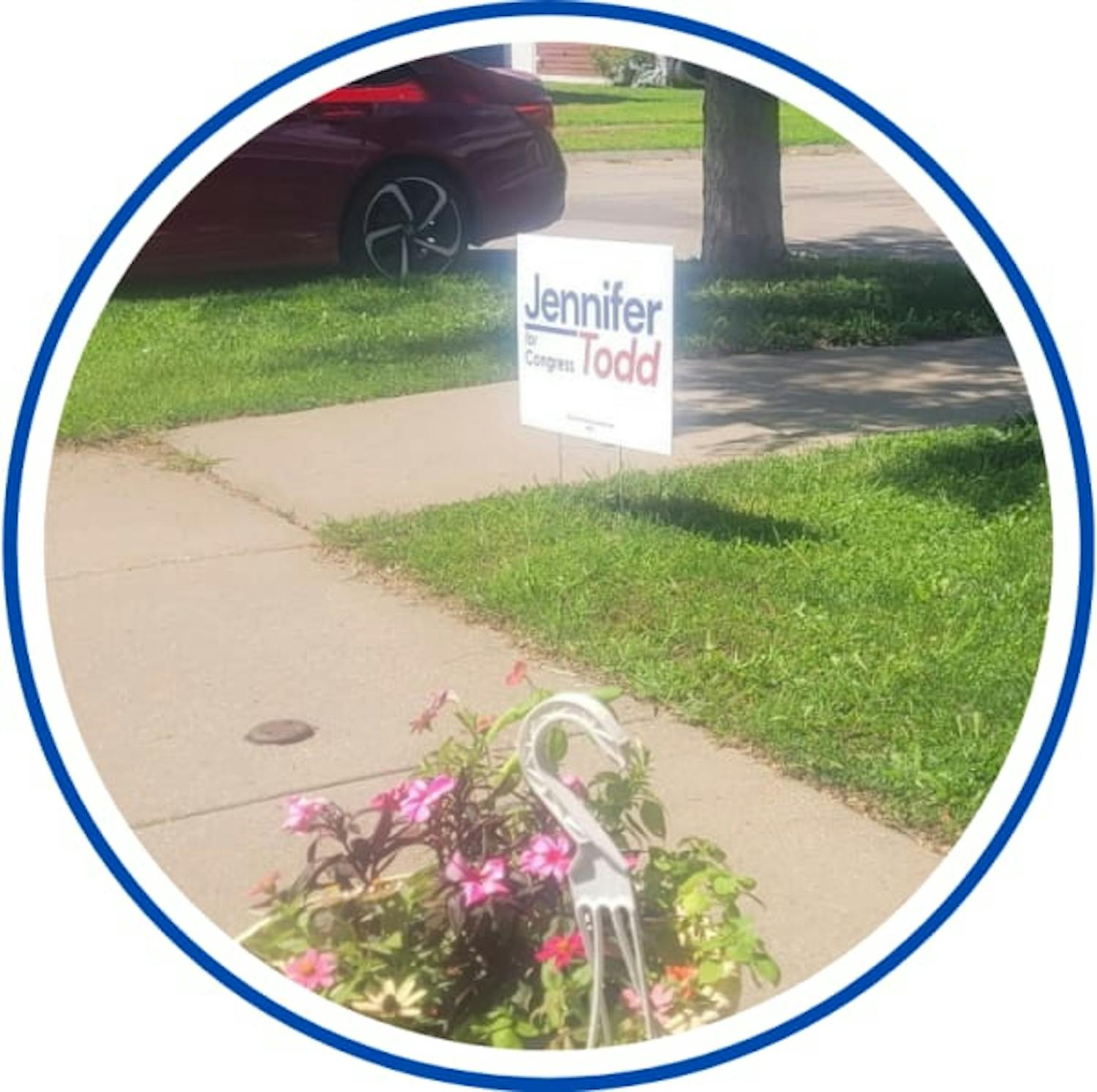 Jennifer Todd yard sign in a yard
