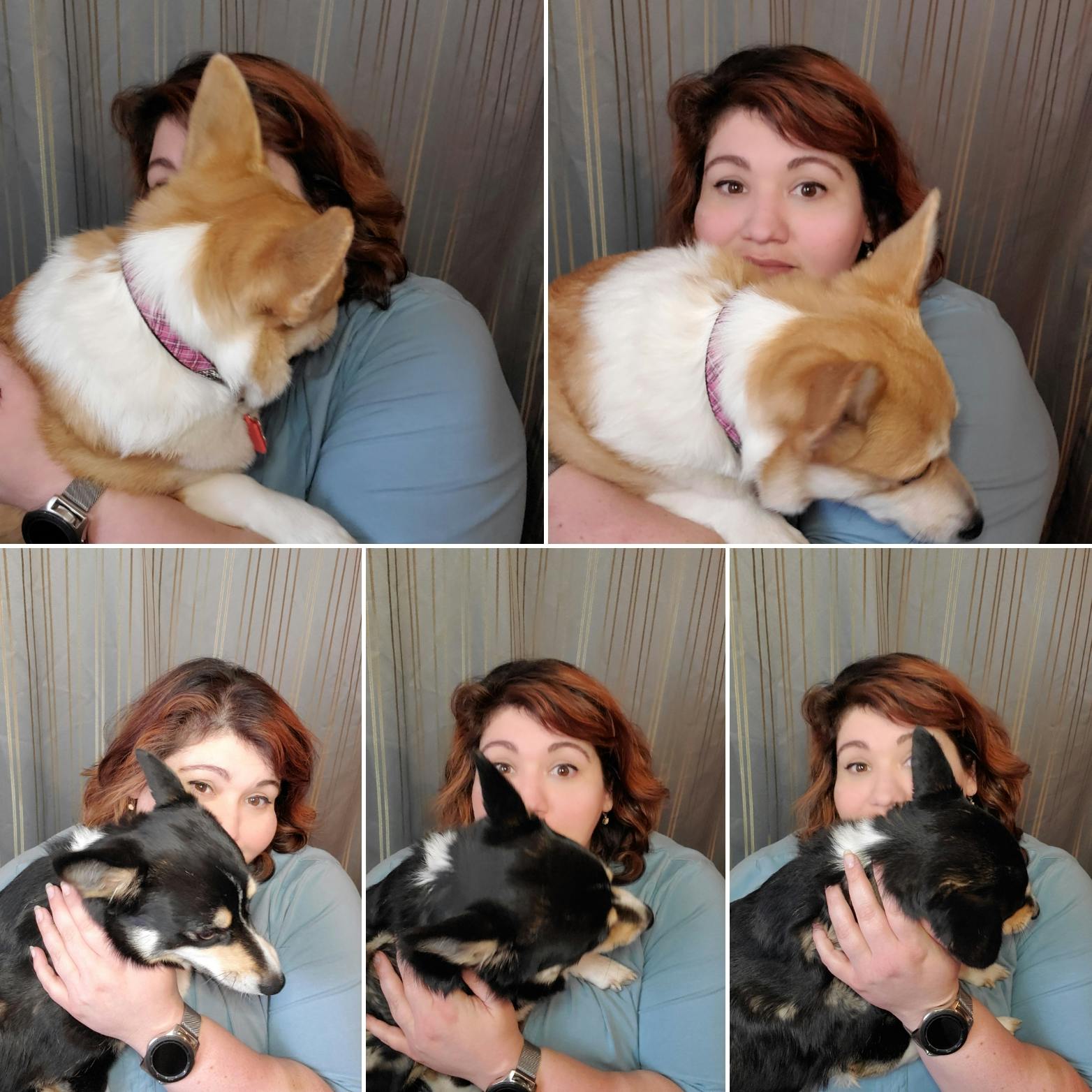 Jen with her two corgis.