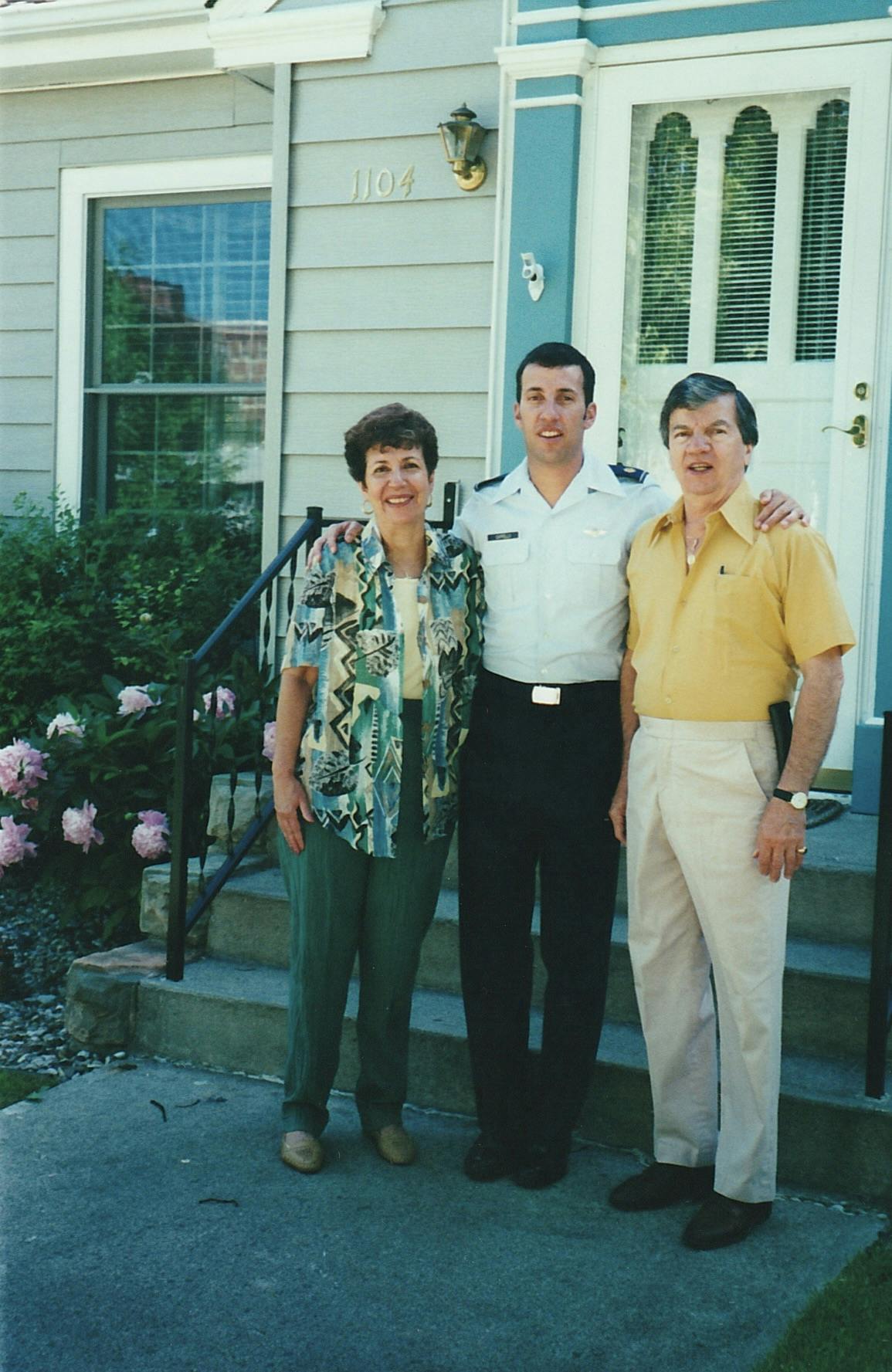 John with his parents