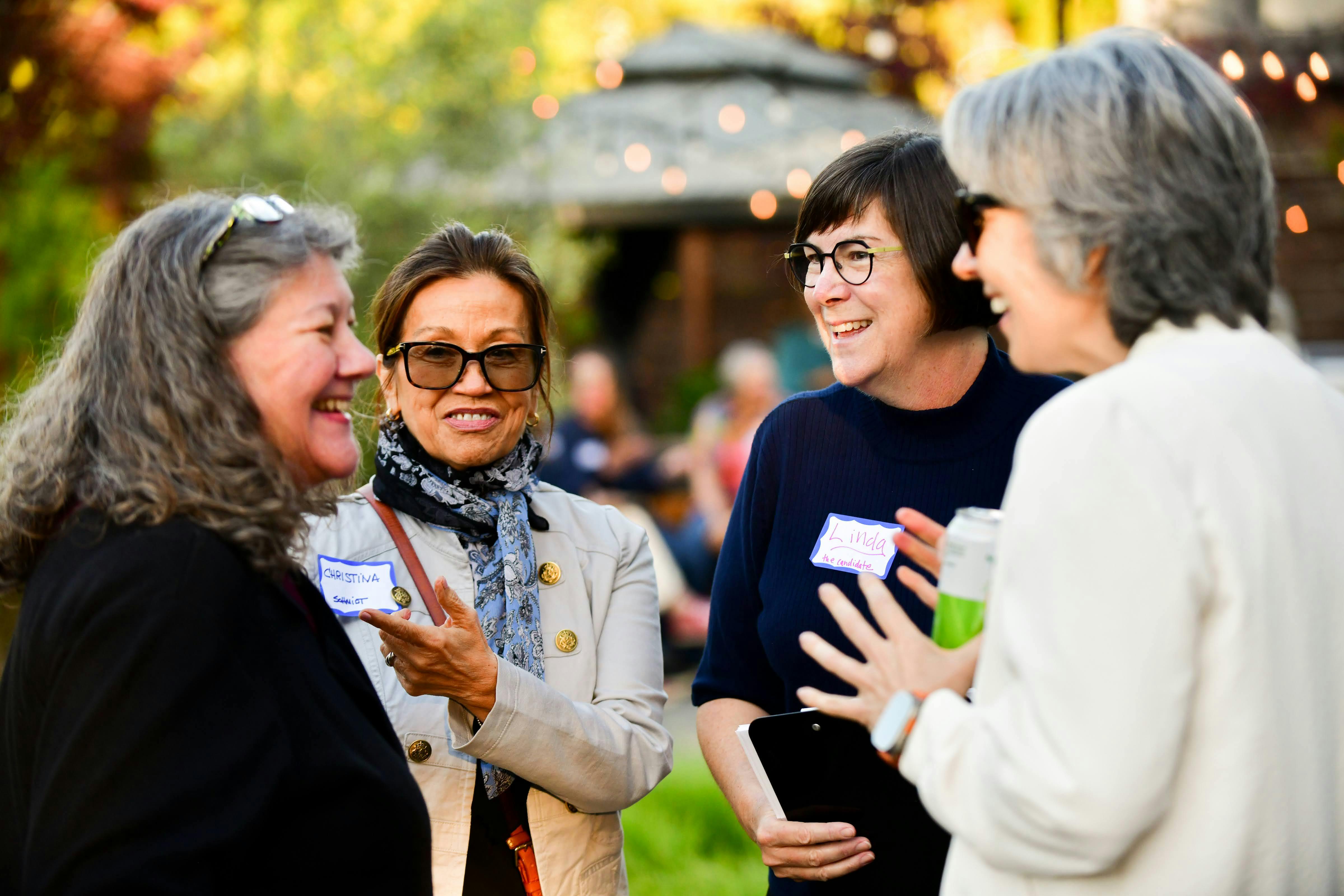 Linda with a group of supporters
