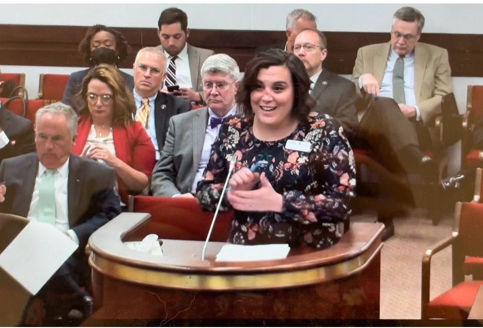 Candidate testifying 