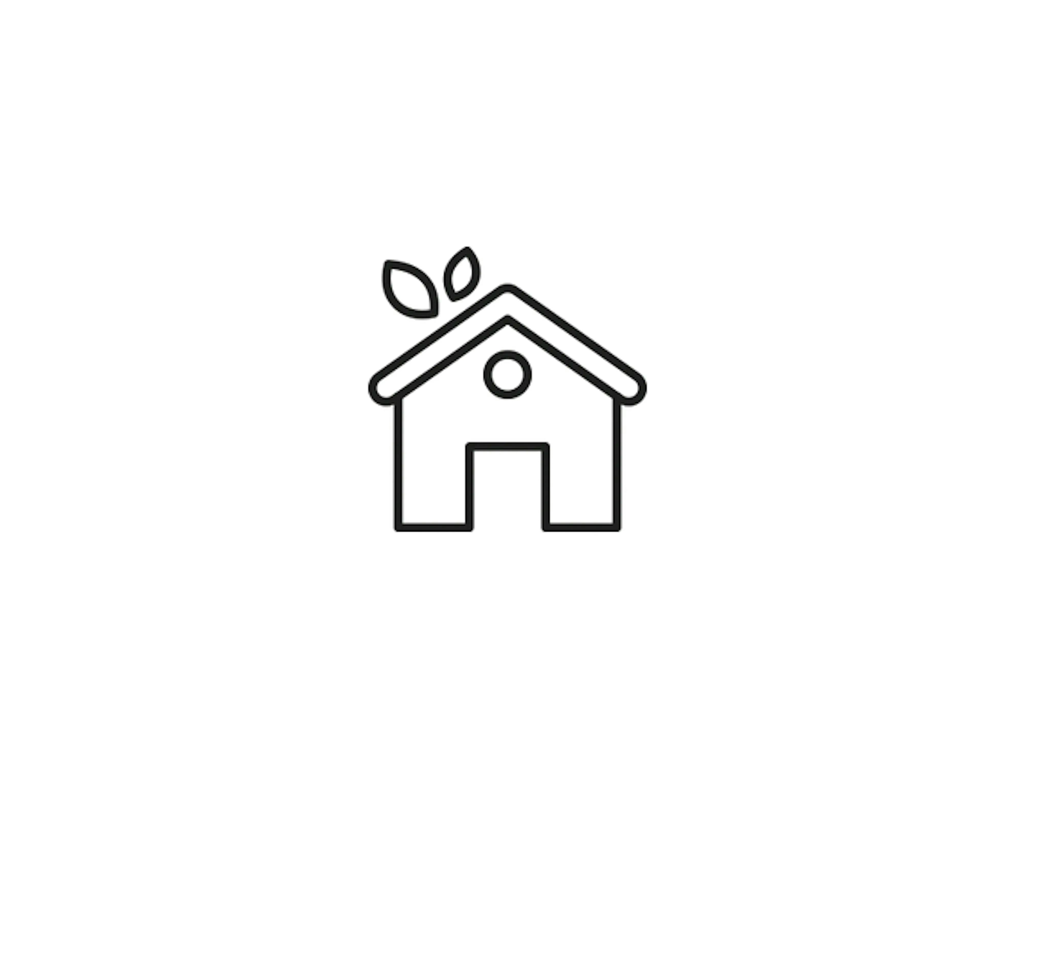 Black and white graphic of a house.