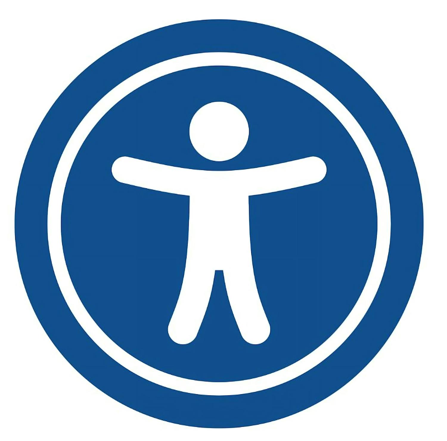 website accessability icon blue circle with white human in the center