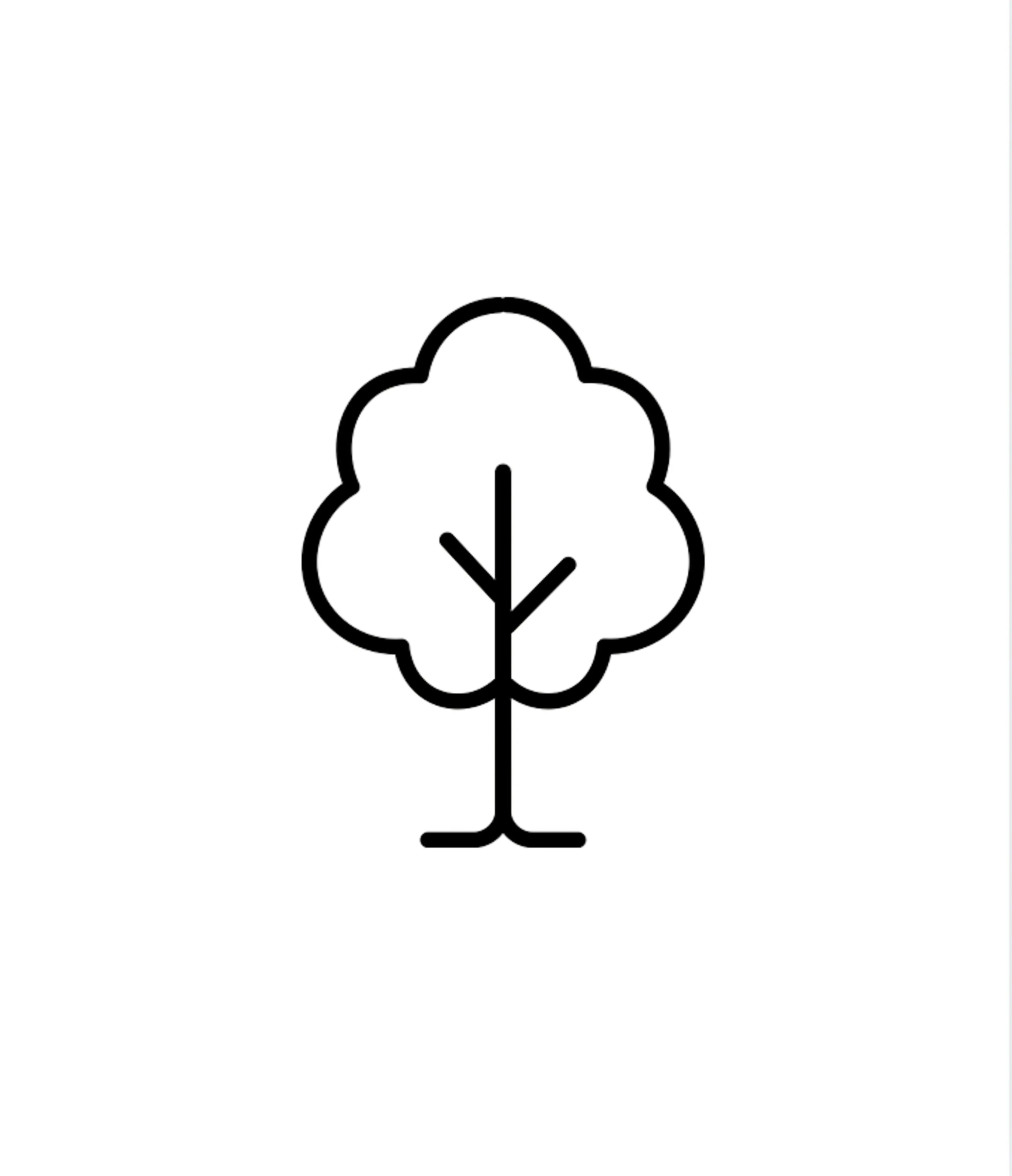 Black and white graphic of a tree