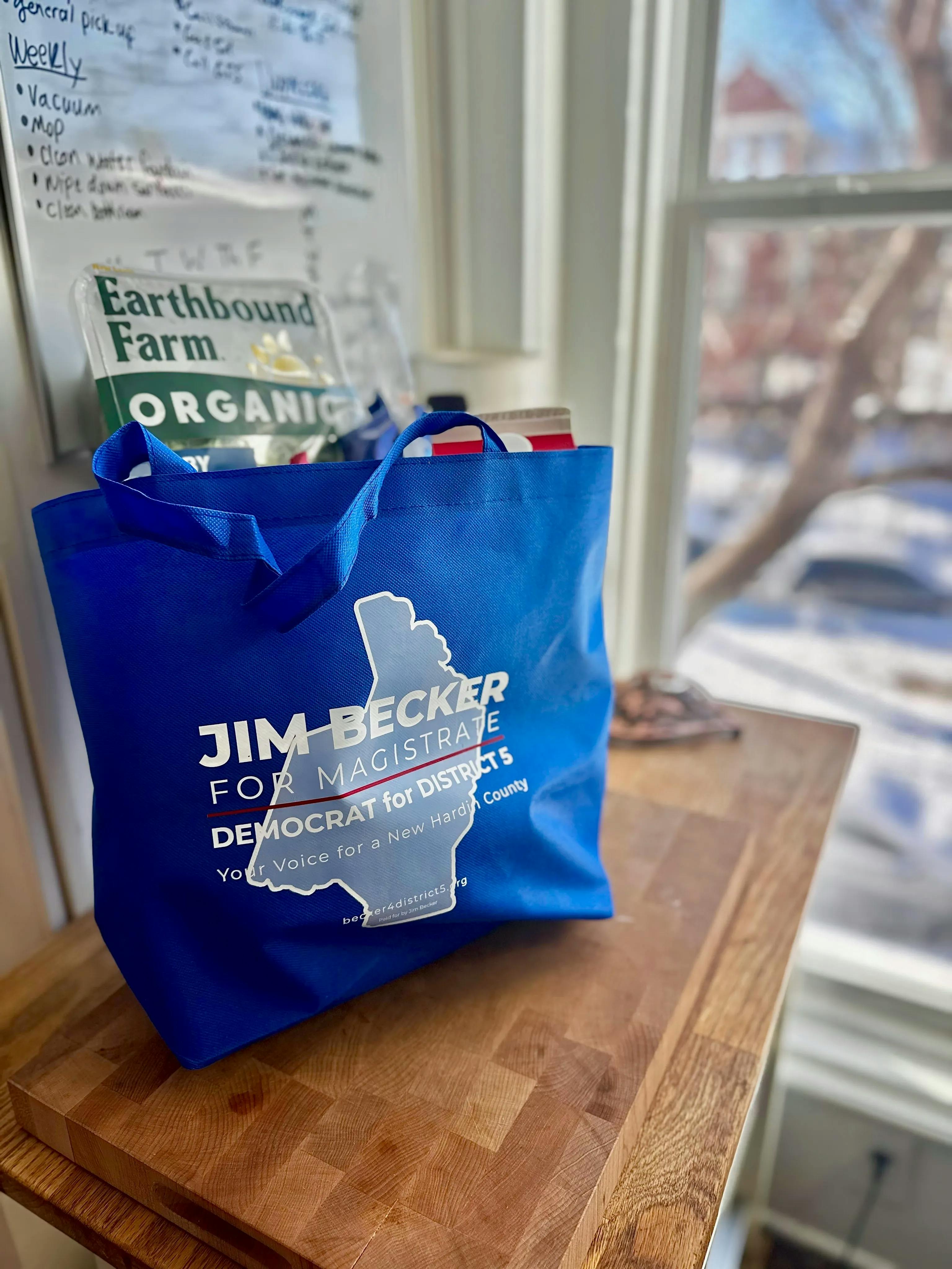 Photo of Jim Becker for Magistrate tote bag
