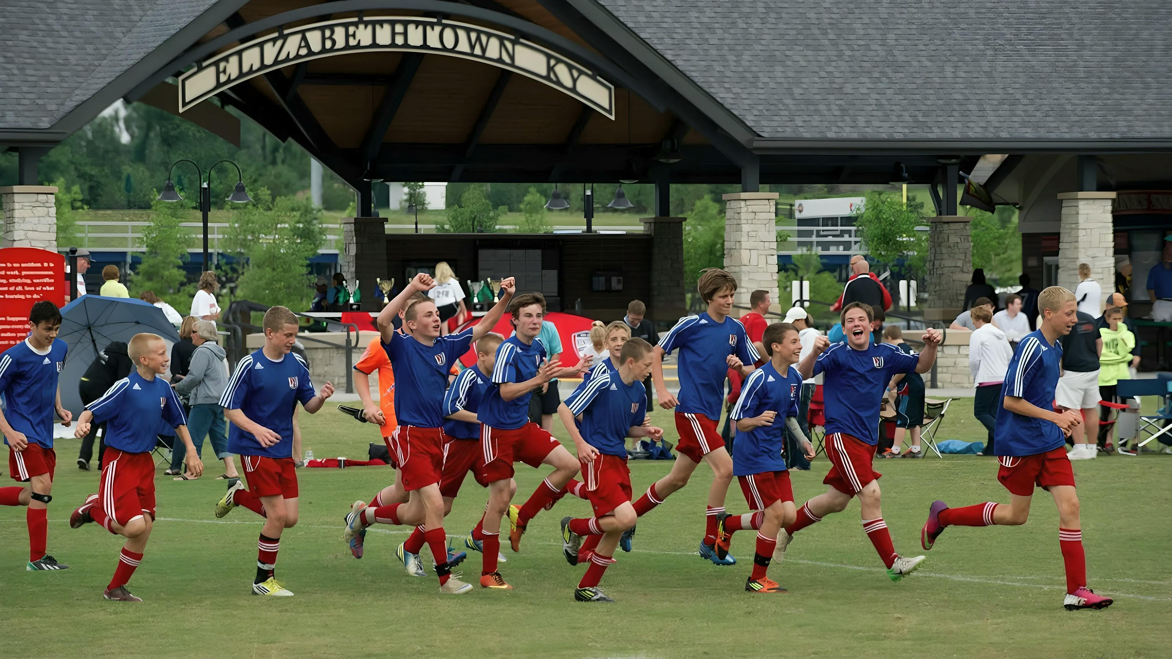 Photo of children playing soccer at Elizabethtown Sports Park