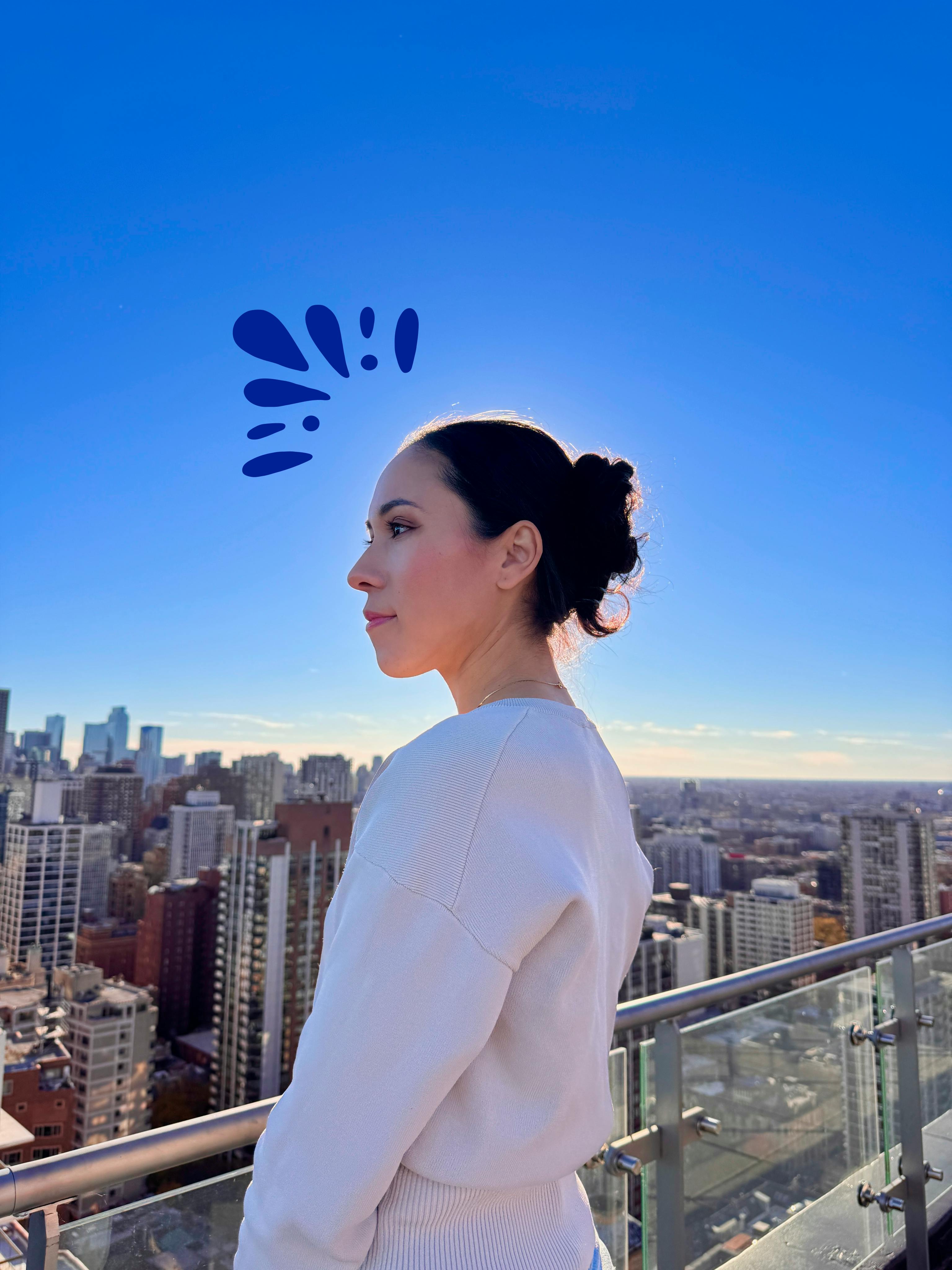 Anabel Mendoza, candidate for Congress in Illinois’ 7th District, looks out over the Chicago skyline
