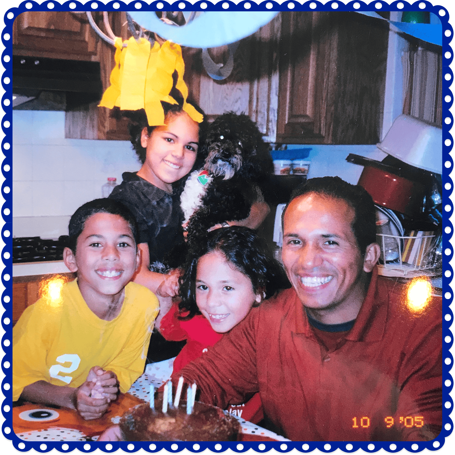 Photo of the Mendoza family taken on 10-9-2005. A young Anabel is pictured in the center.