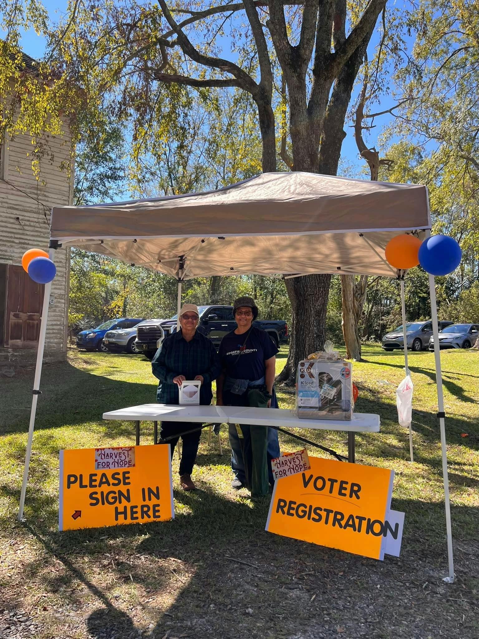 Members of the Edgefield County Democratic Party at a voter registration drive.