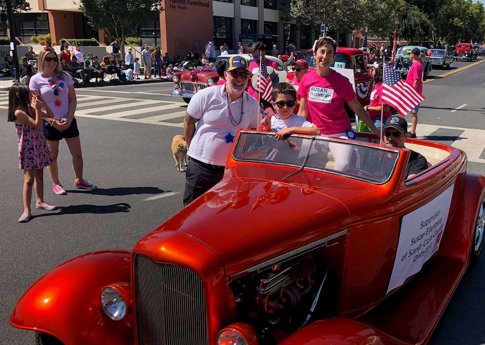 Rose White and Blue parade with Supervisor Ellenberg