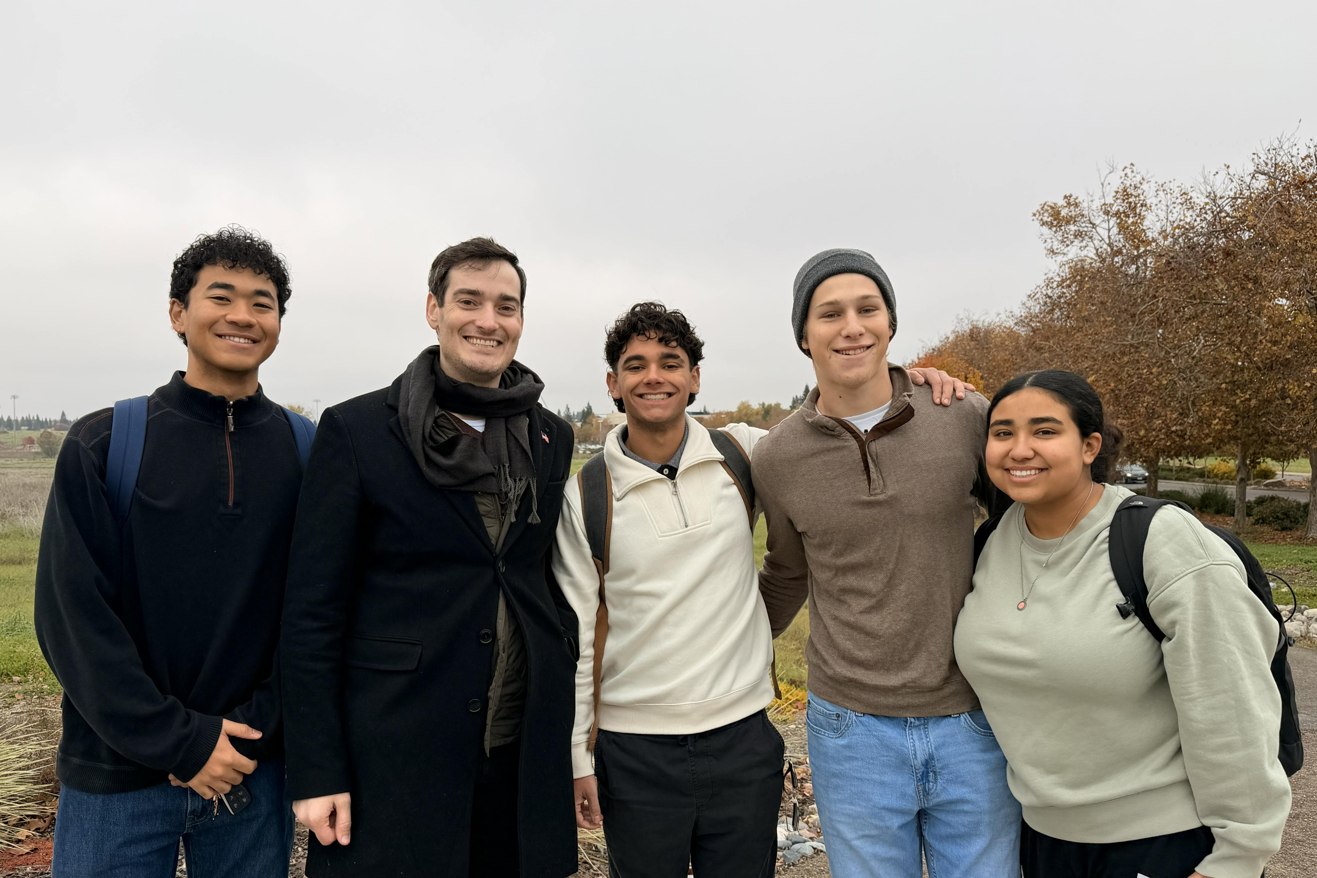 Chris Bennett with Jessup U students at CPB recruiting event on Dec 8, 2025 in Rocklin