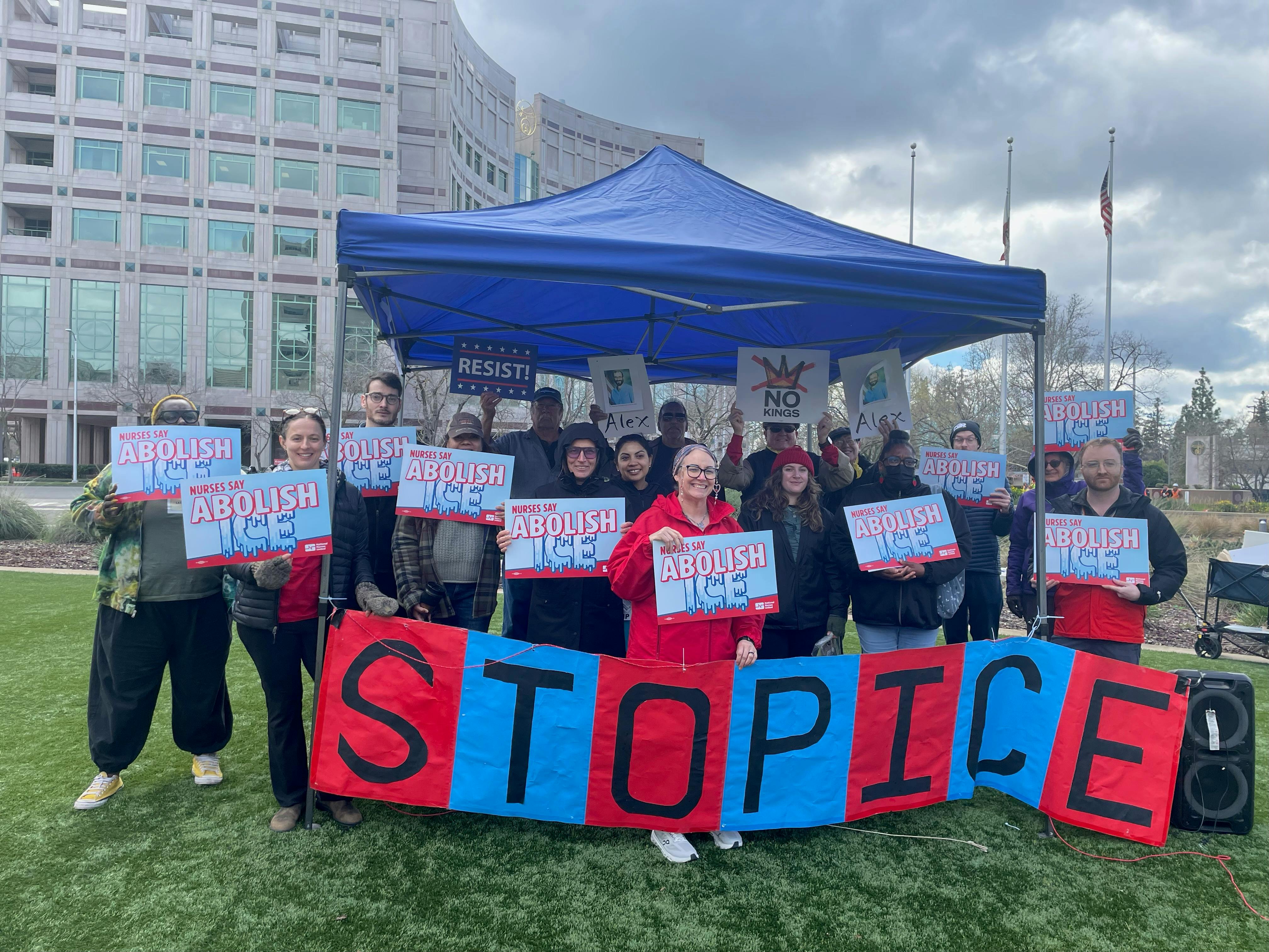 2-19-26 Chris at the Nurse Action against ICE at UC Davis Medical Center