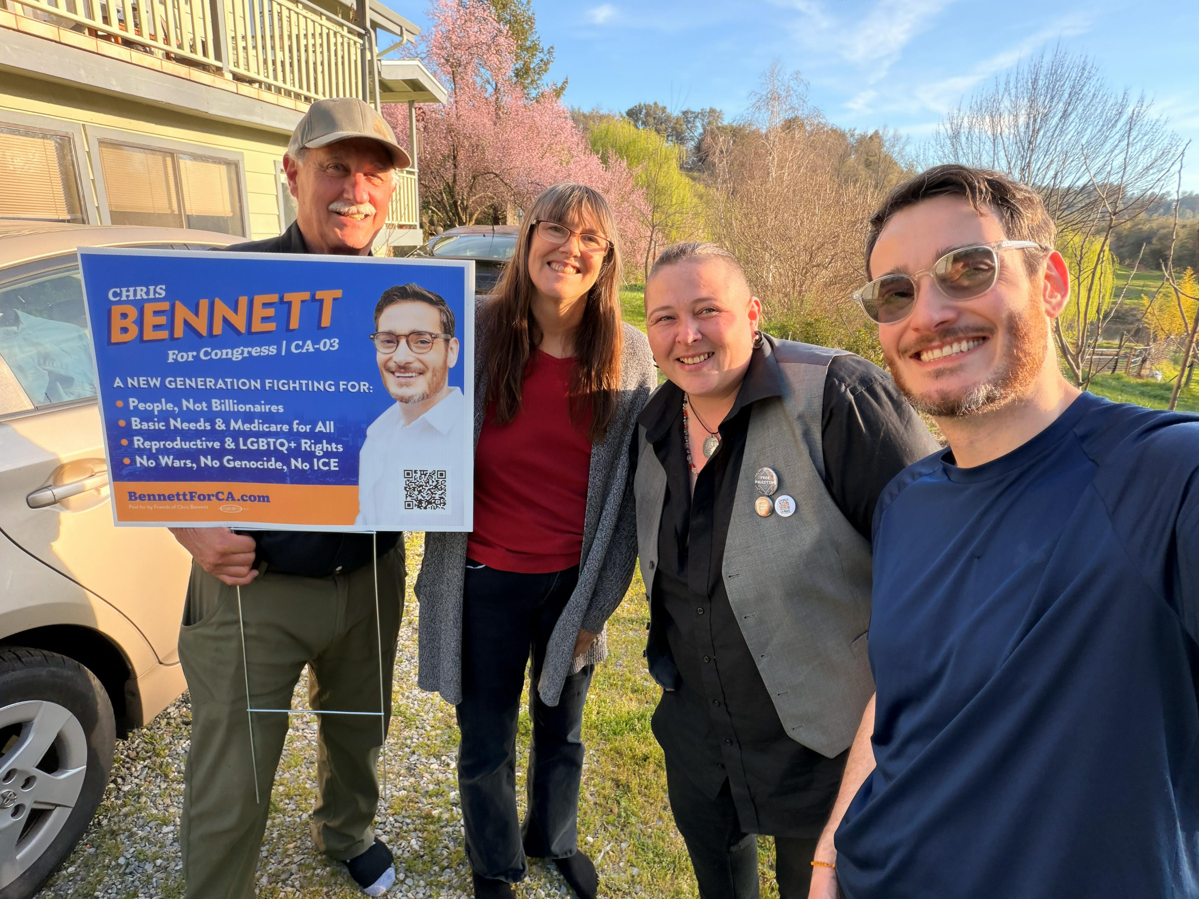 3-3-26 Chris with supporters in Grass Valley