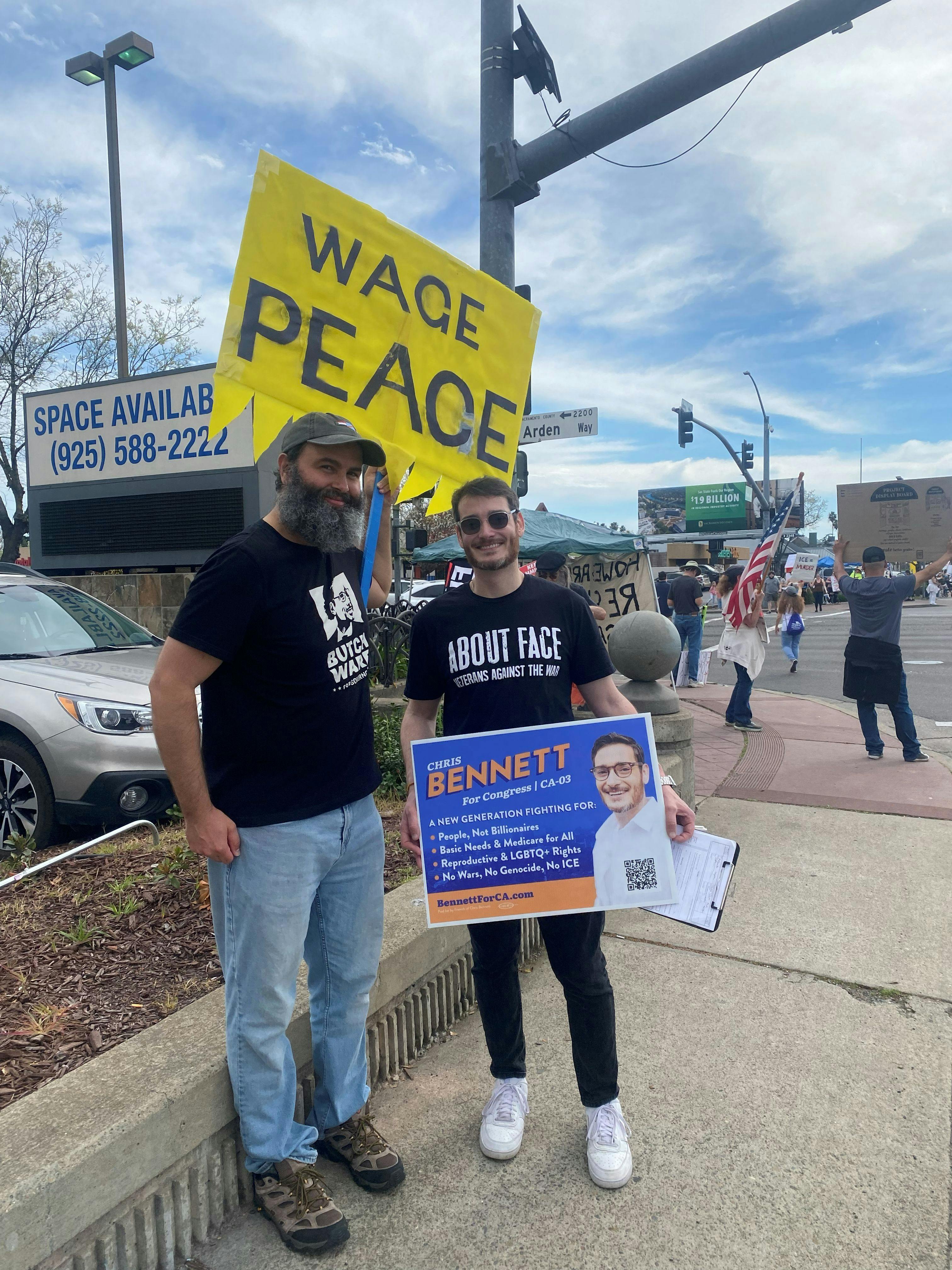 2-28-26 Chris at the Arden & Howe anti-war with Iran and anti-ICE Protest