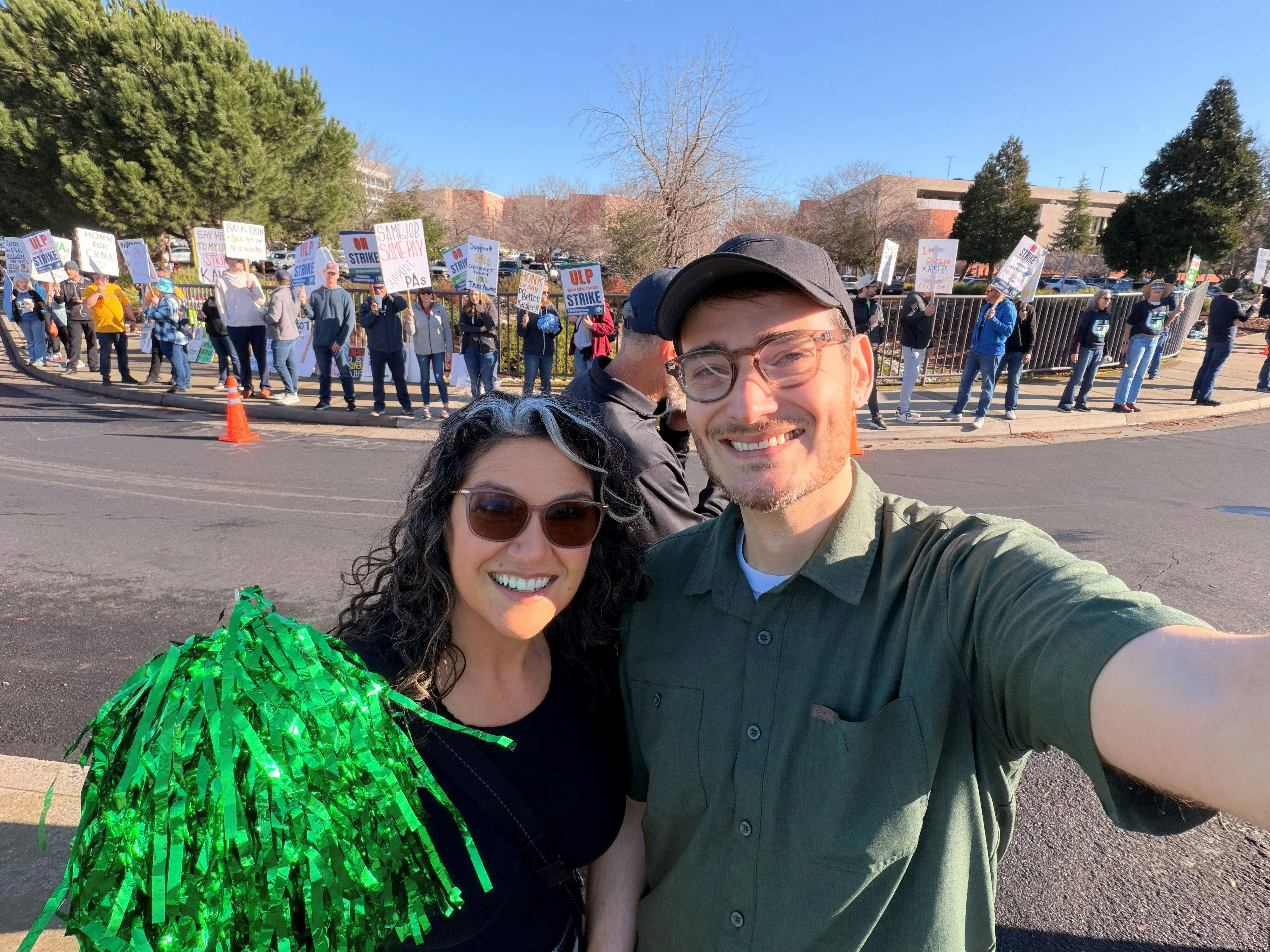 2-11-26 Chris on the Kaiser Roseville Picket Line with UNAC-UHCP