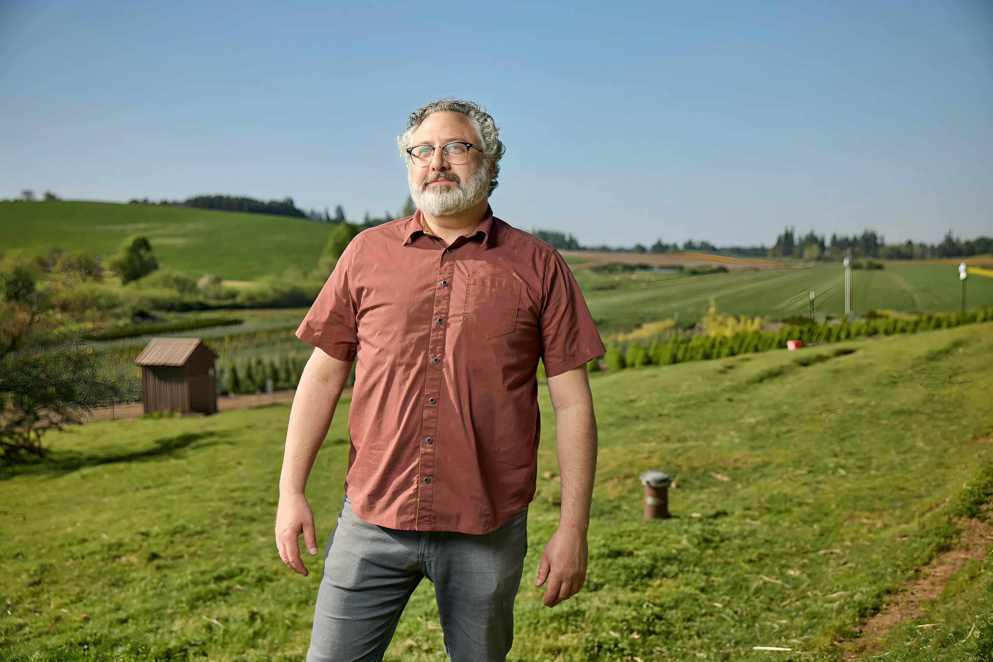 Portrait of Roy Out Standing in  His Field.