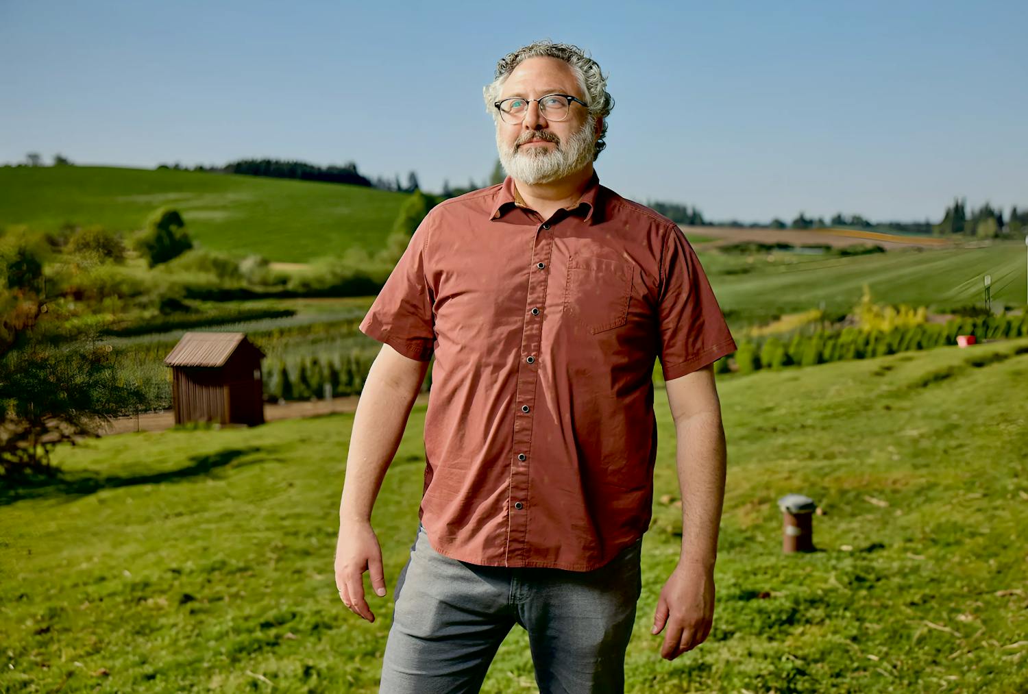 Portrait of Roy Out Standing in His Field.