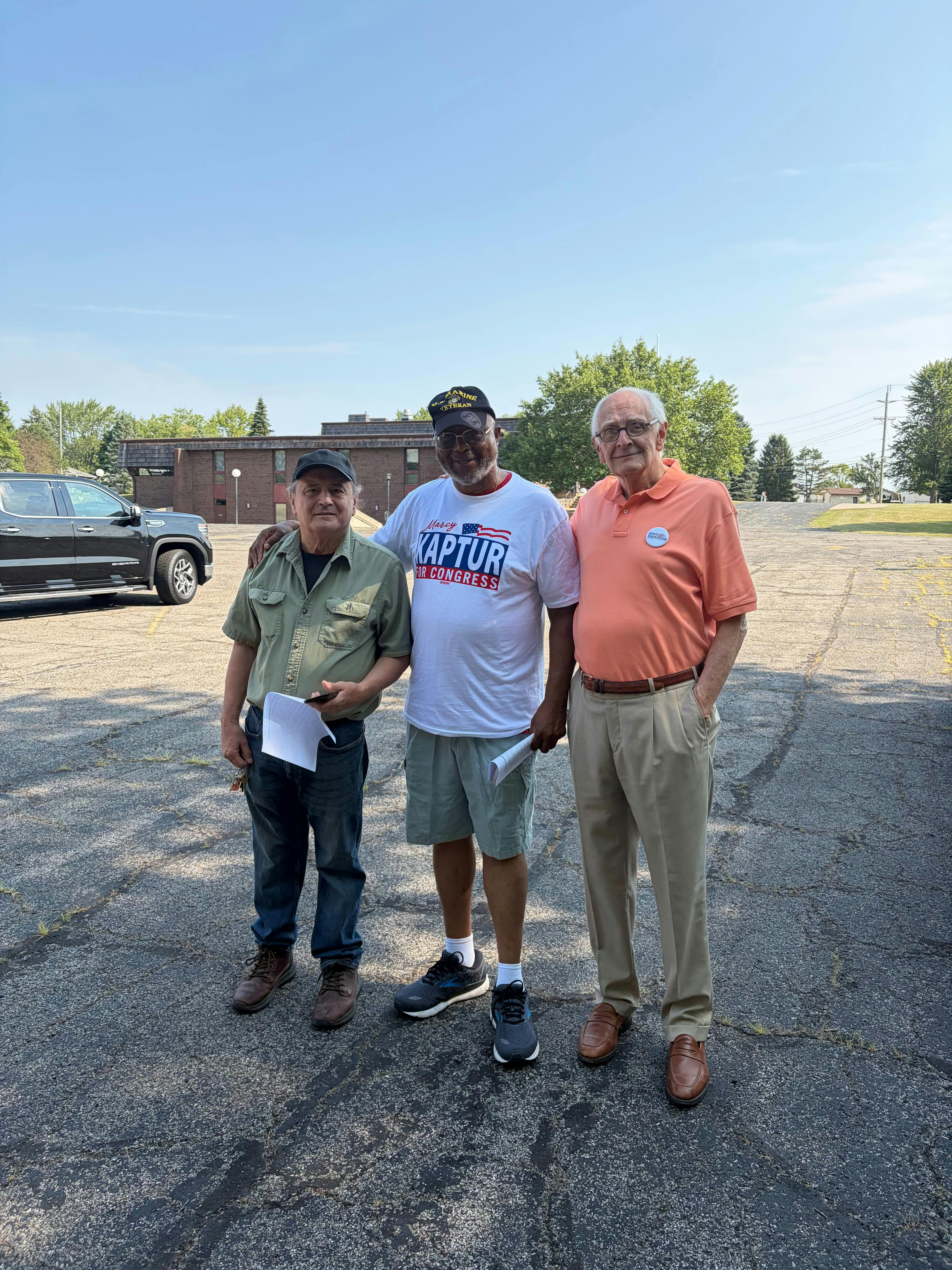 Dave Swanson with constituents