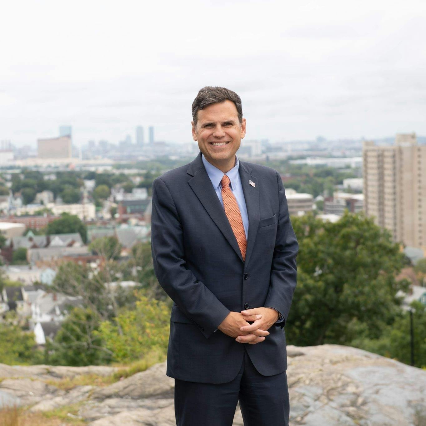 Mayor Gary Christenson smiling on Wait's Mount