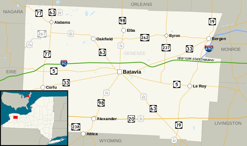 Map of Genesee, New York voting information