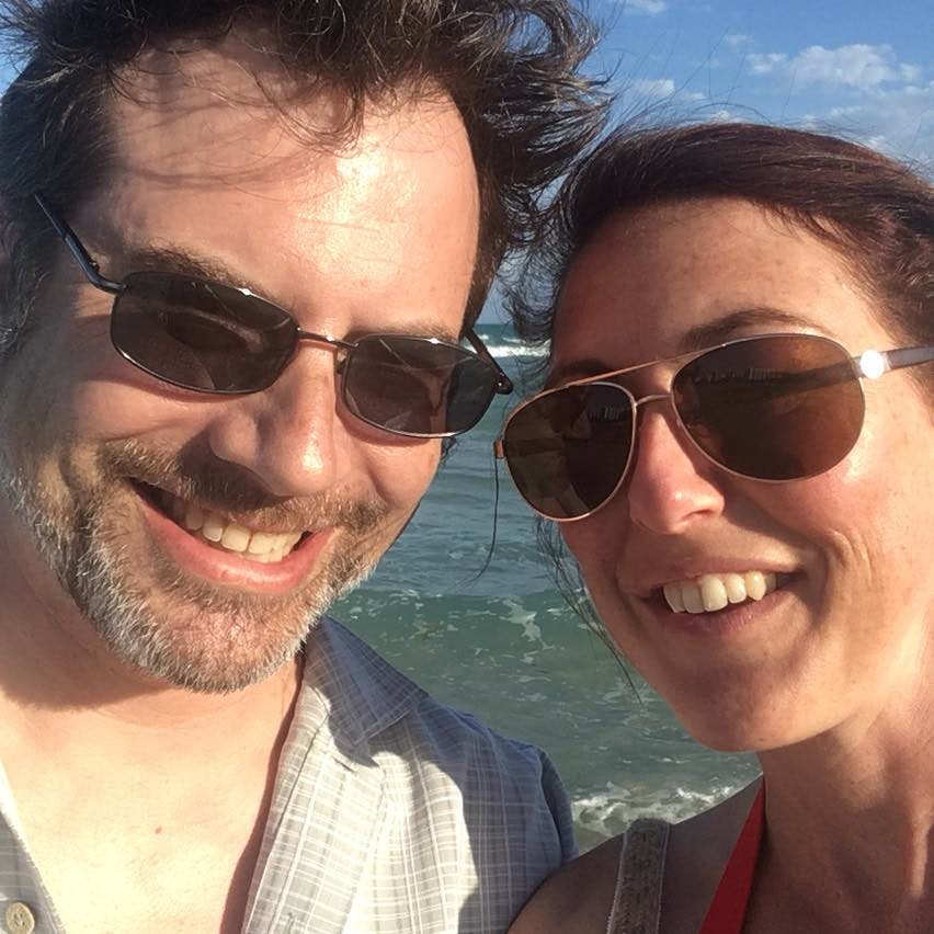 Claire and husband Tod at the beach