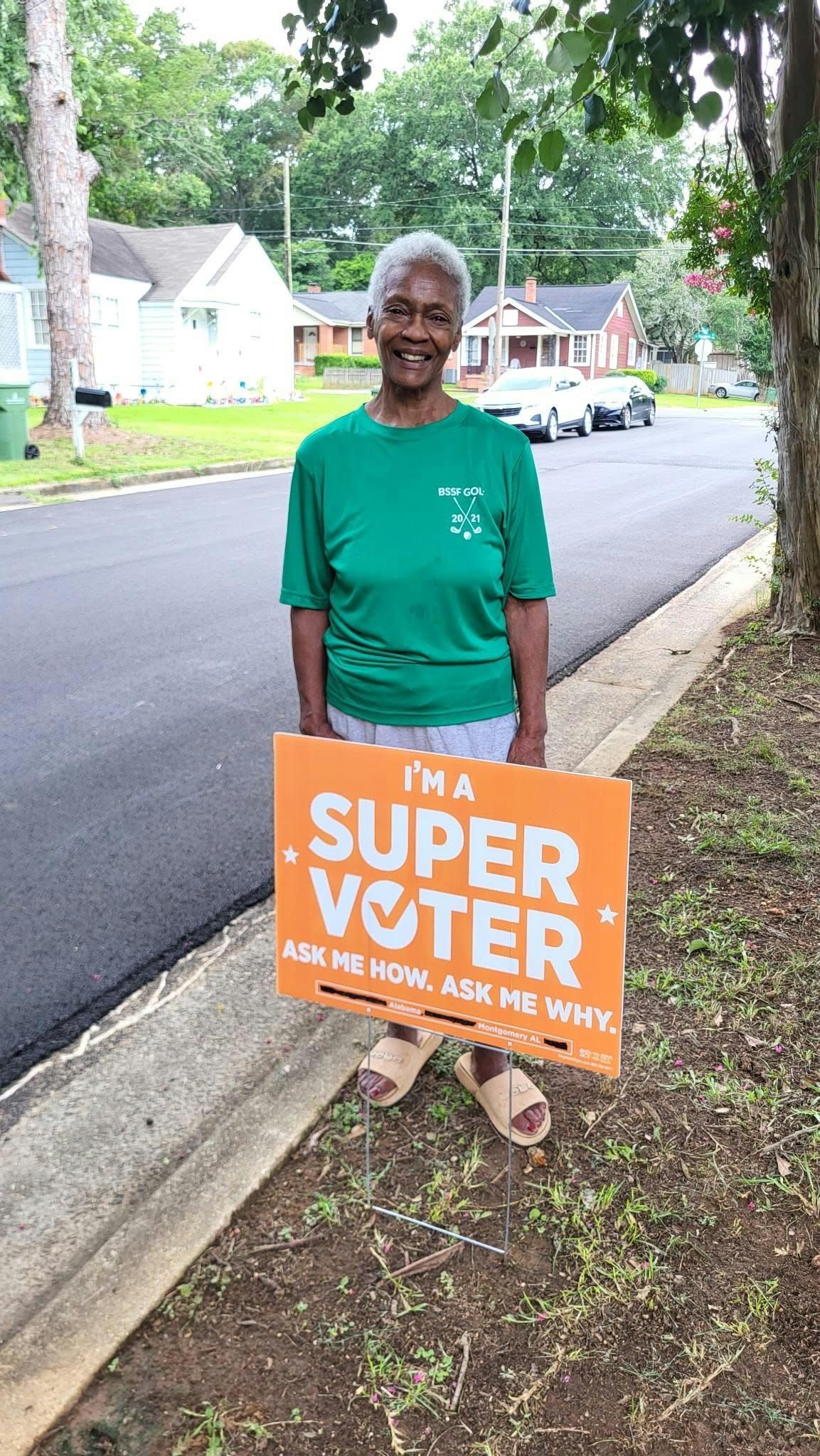 Super Voter with Yard Sign