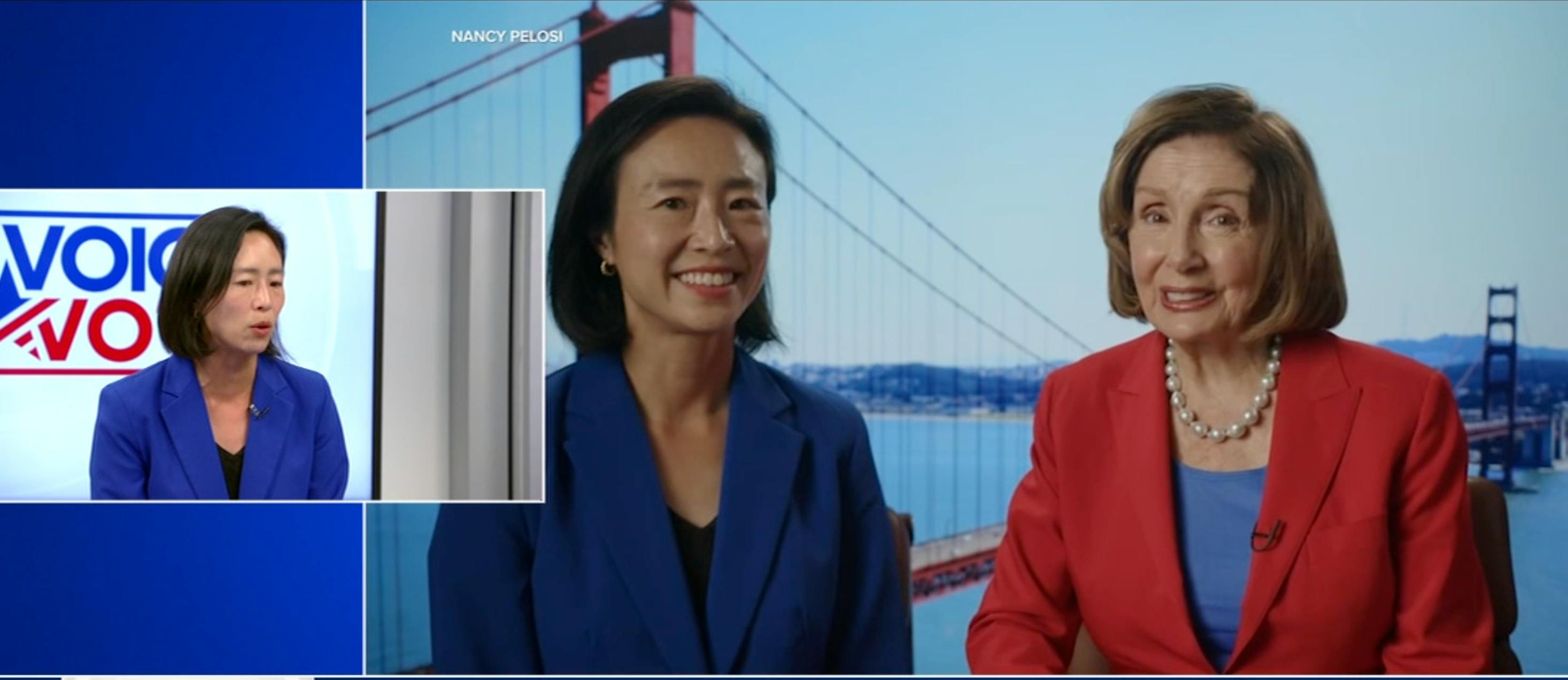 Connie Chan and Nancy Pelosi