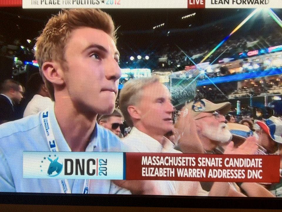 Tyler and his dad at the 2012 DNC