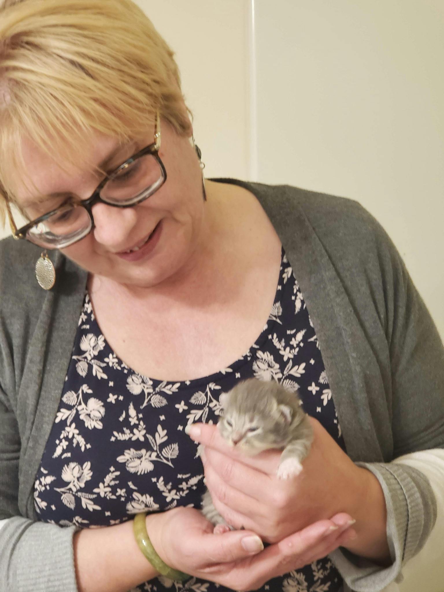 Edwina with a kitten