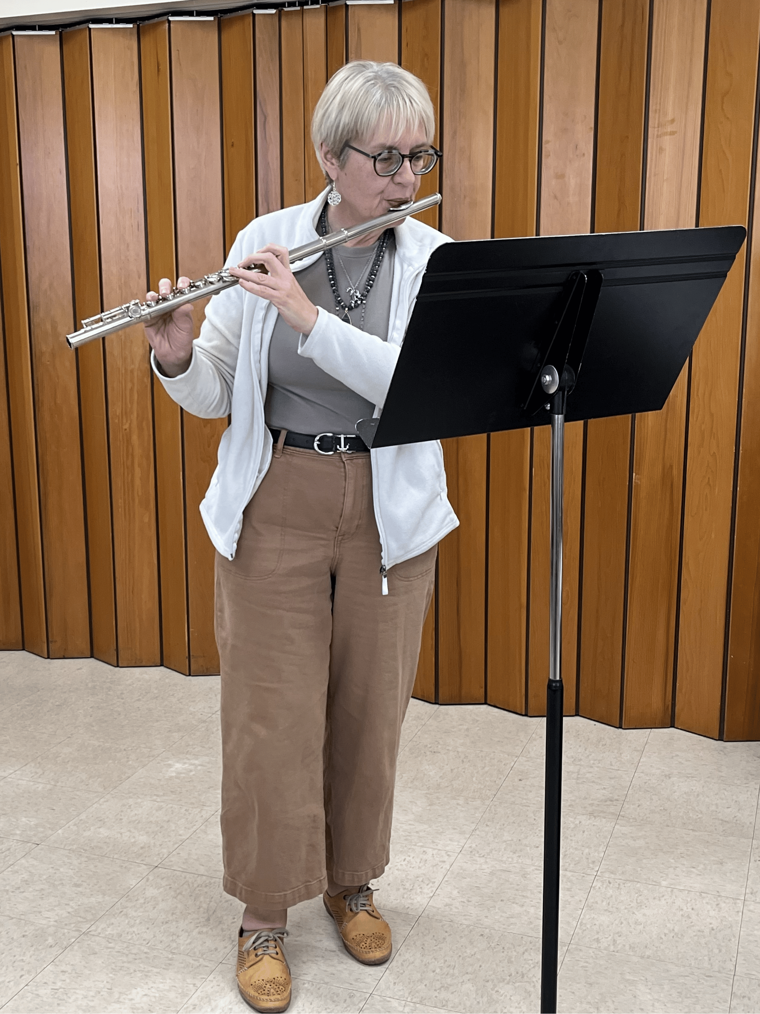Edwina playing the flute
