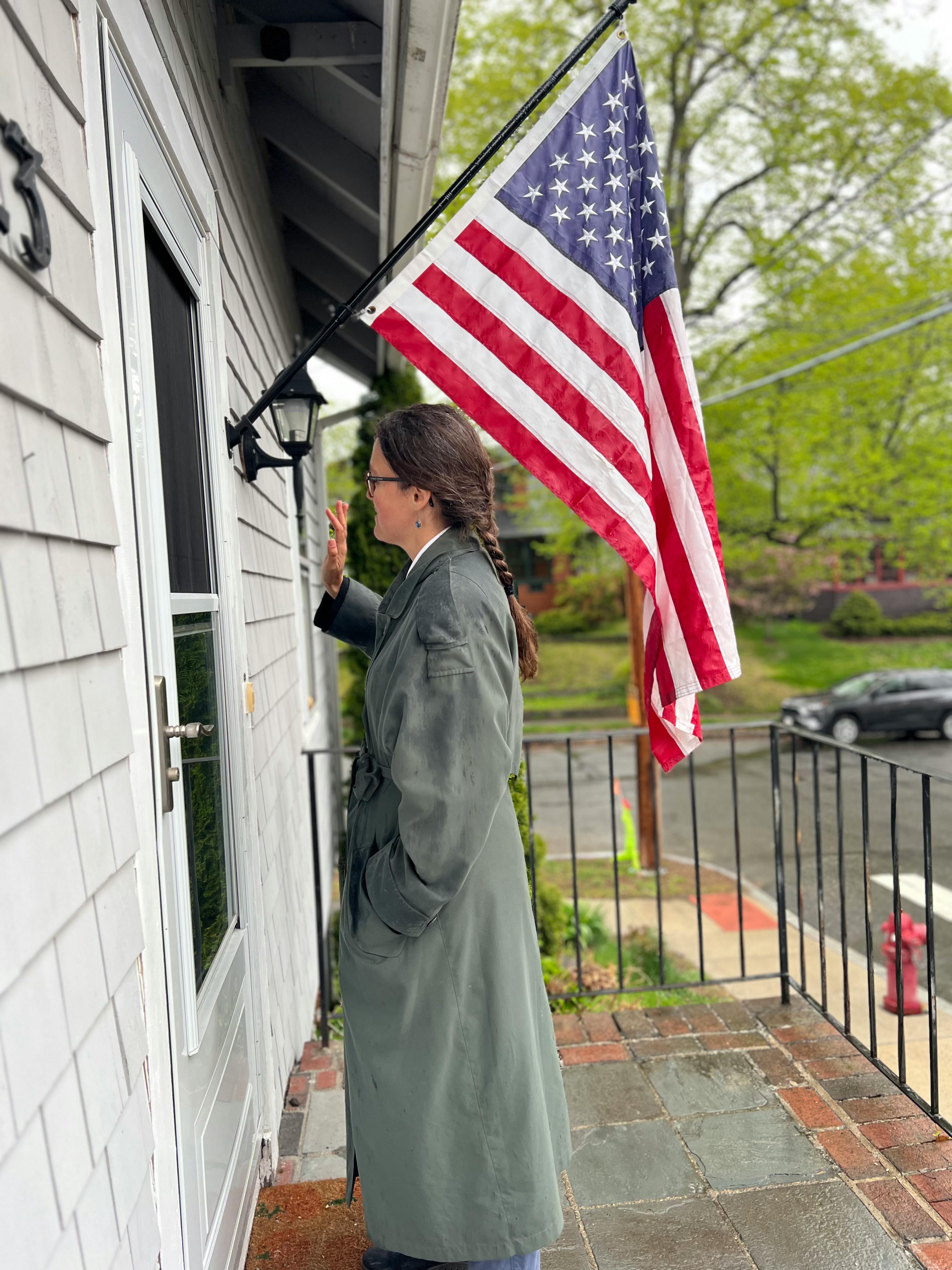 Mariah knocking on a door