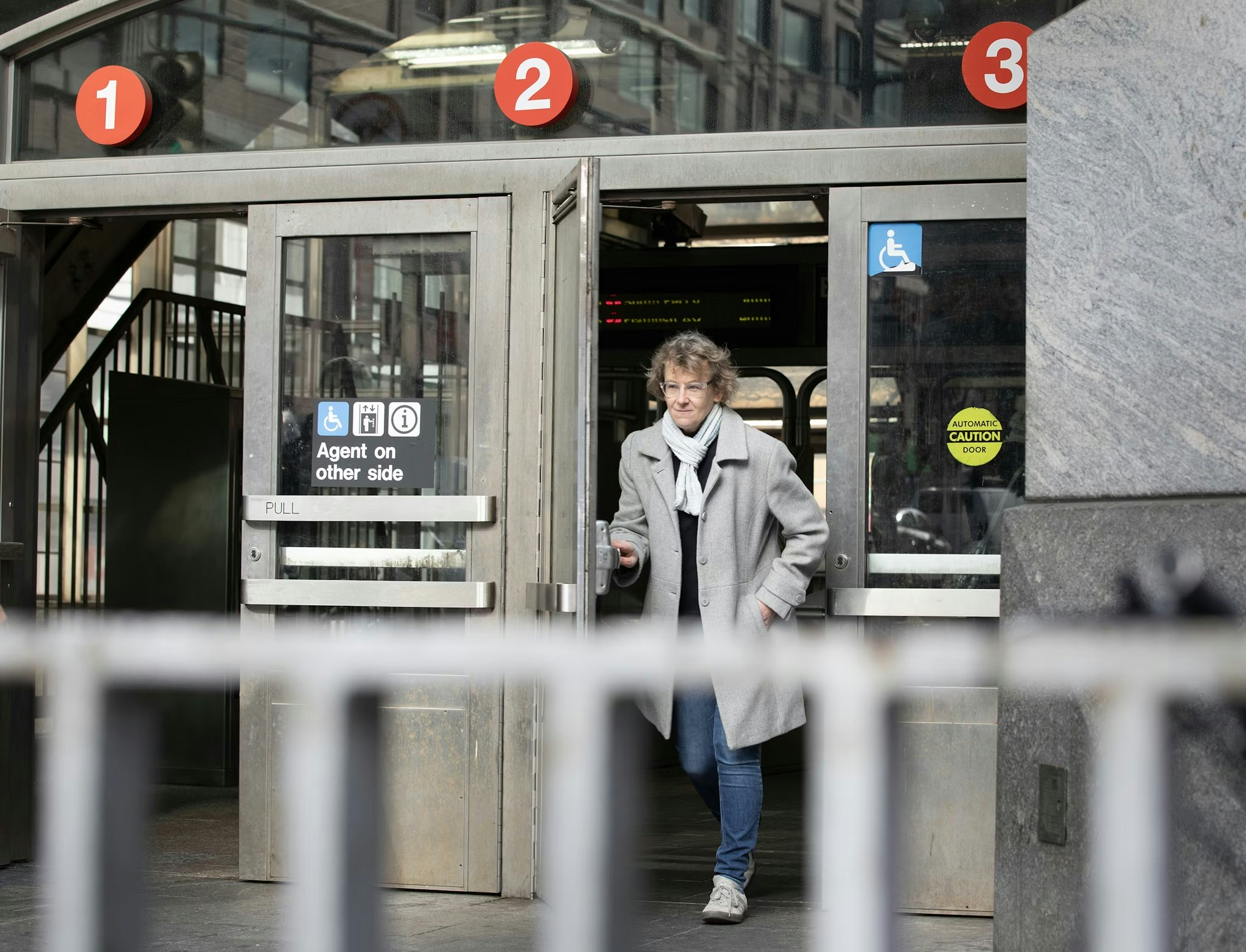 Nina sitting on stairs