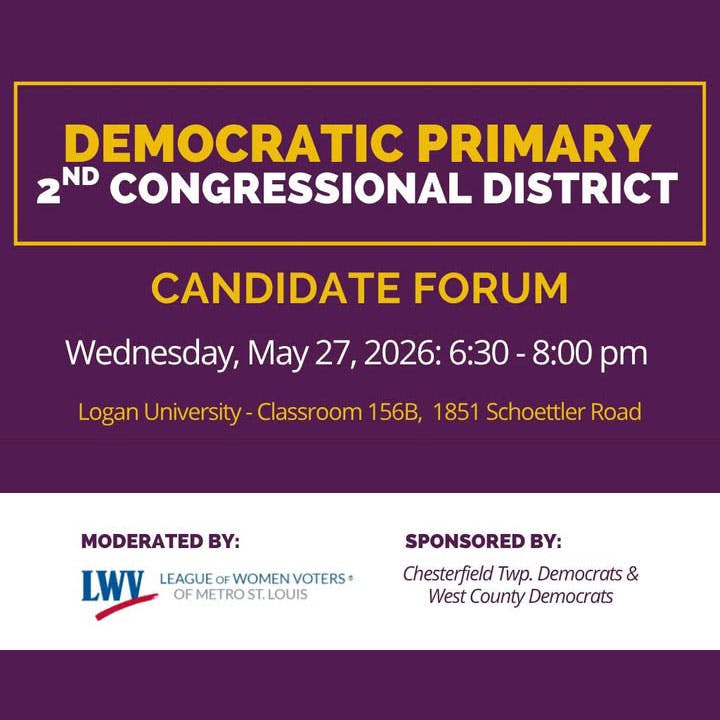 Democratic Primary 2nd Congressional District Candidate Forum flyer