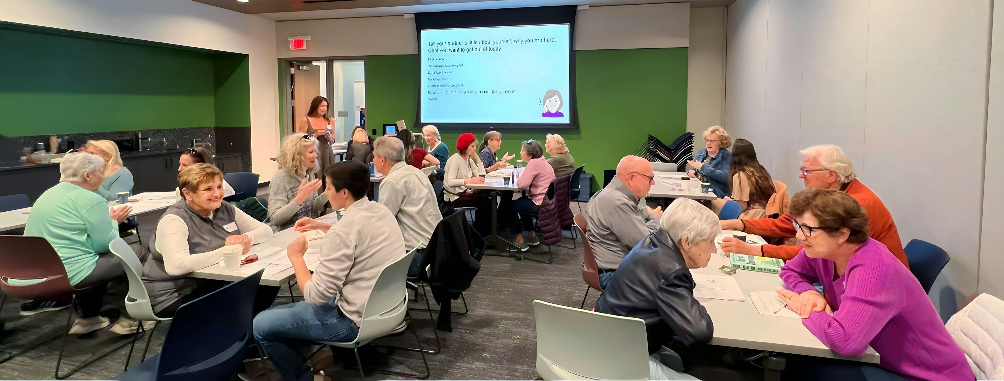 Joan hosting a workshop