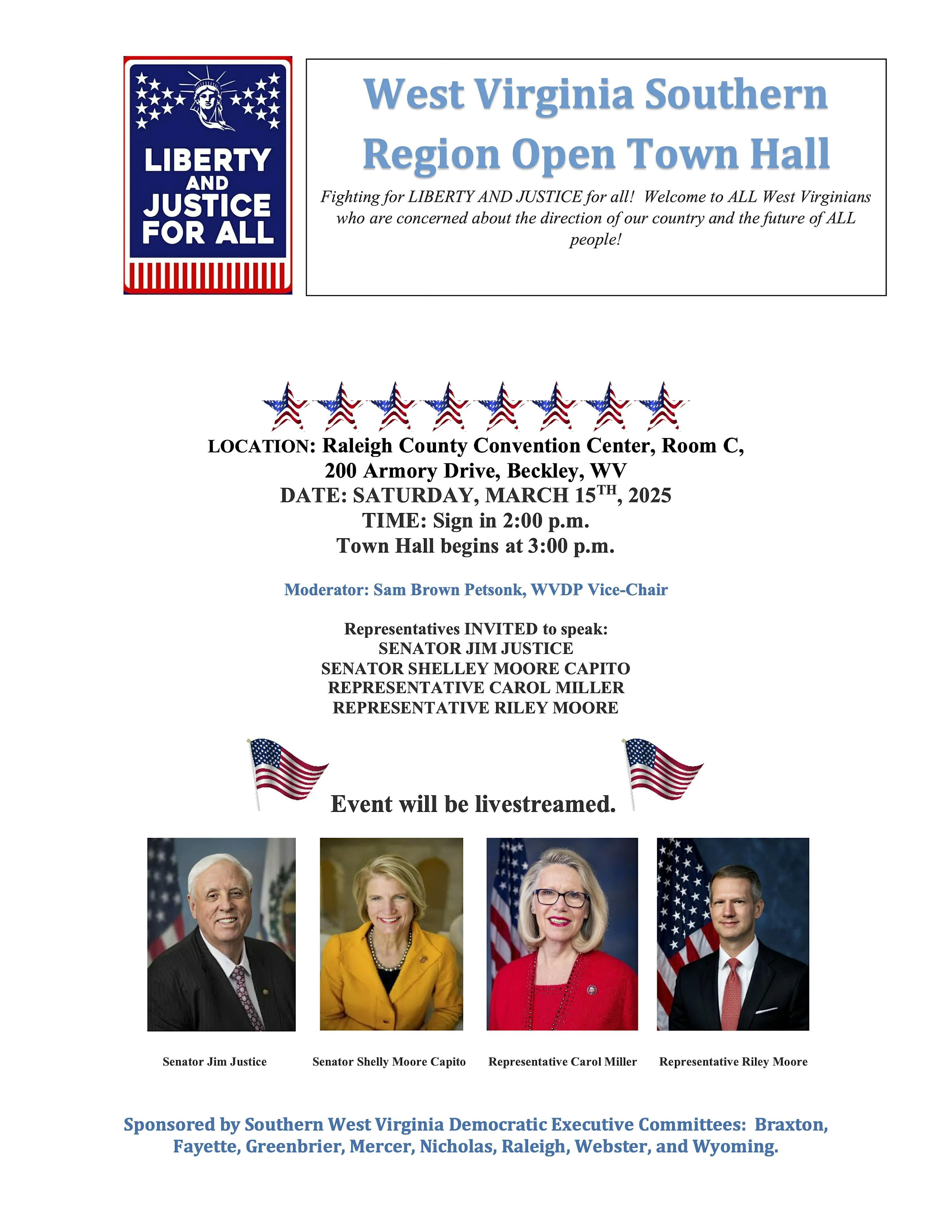 Flyer for March 15 Town Hall