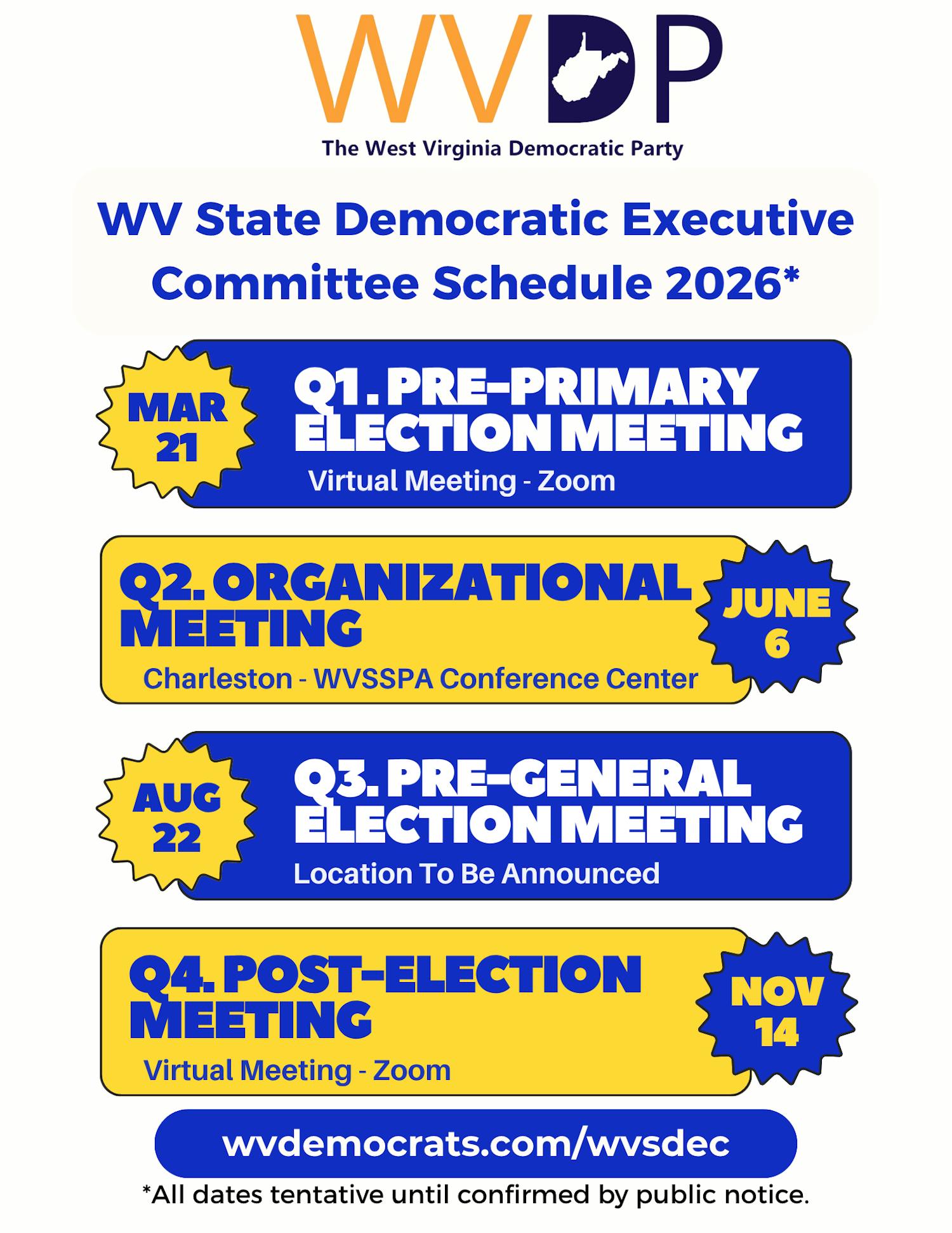 Tentative 2026 WVSDEC Meeting Dates