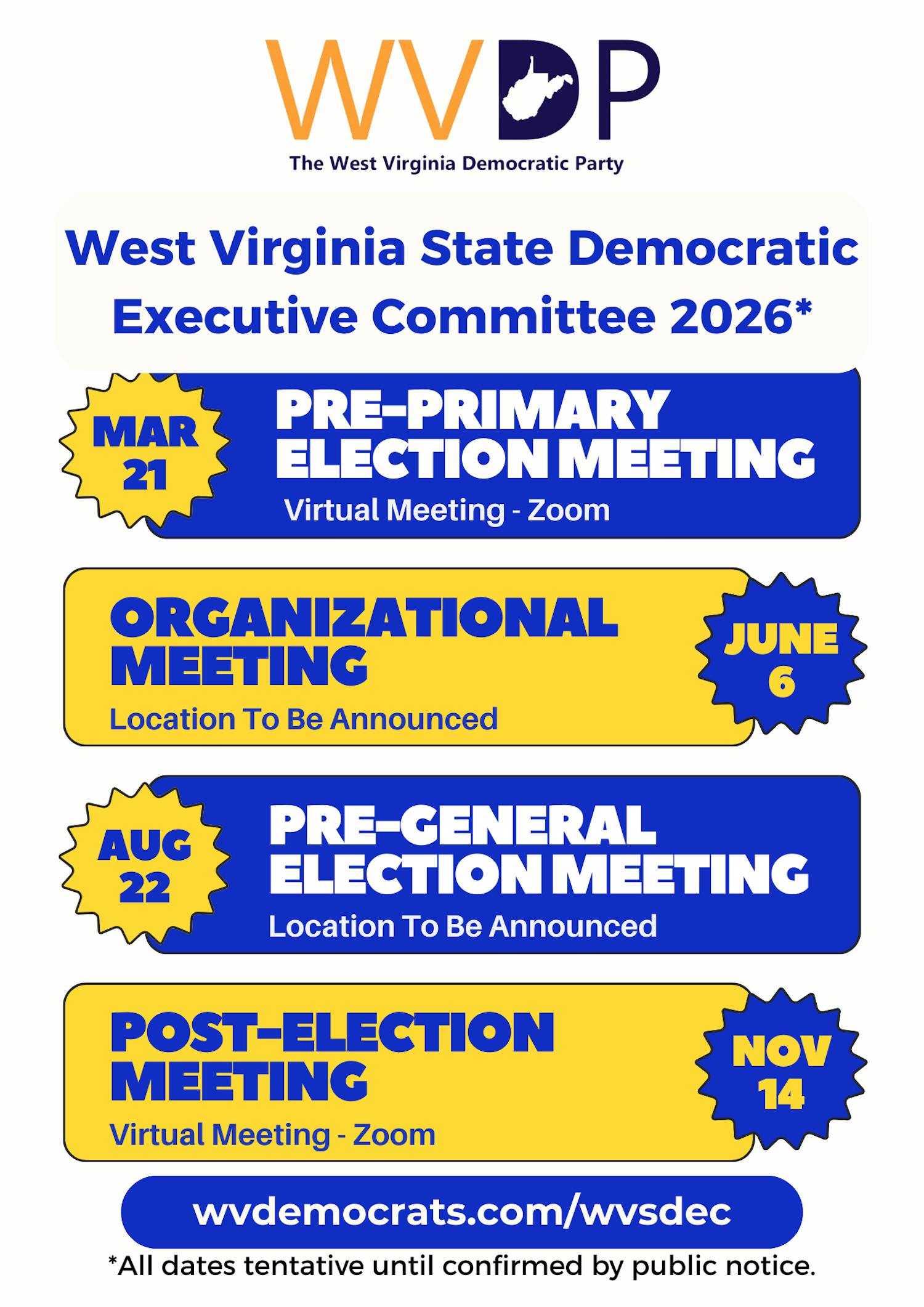 Tentative 2026 WVSDEC Meeting Dates