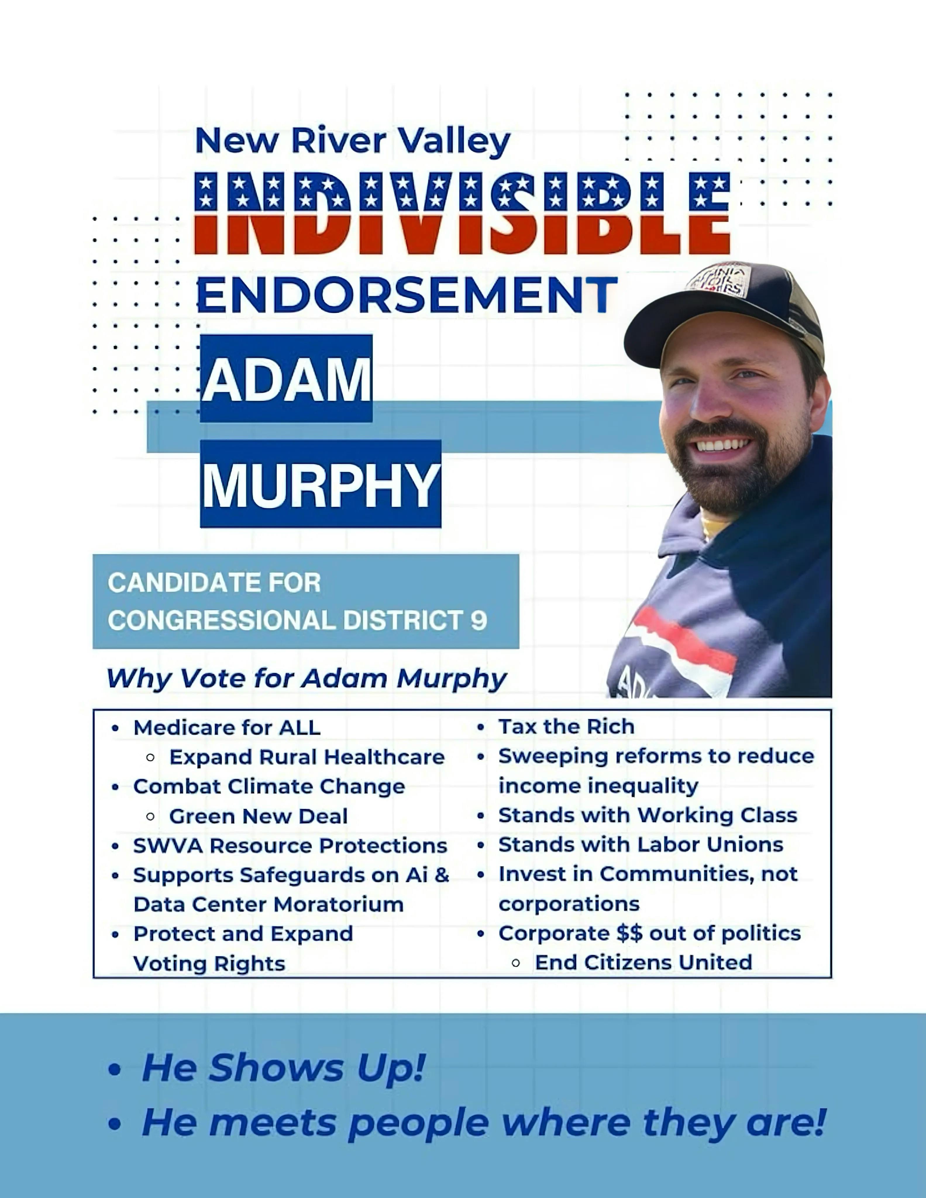 NRV Indivisible Endorses Murphy!