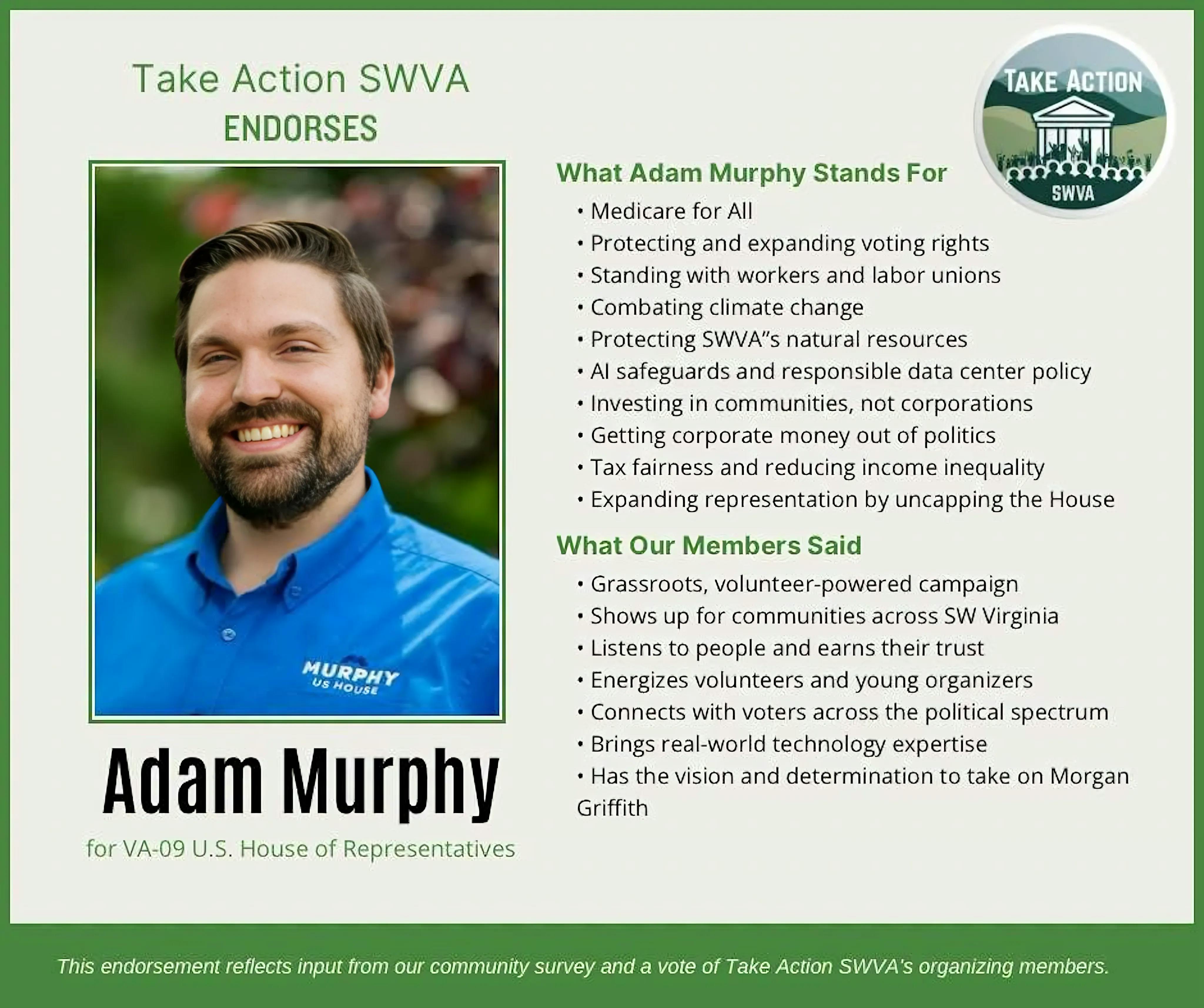 Take Action SWVA Endorses Murphy!