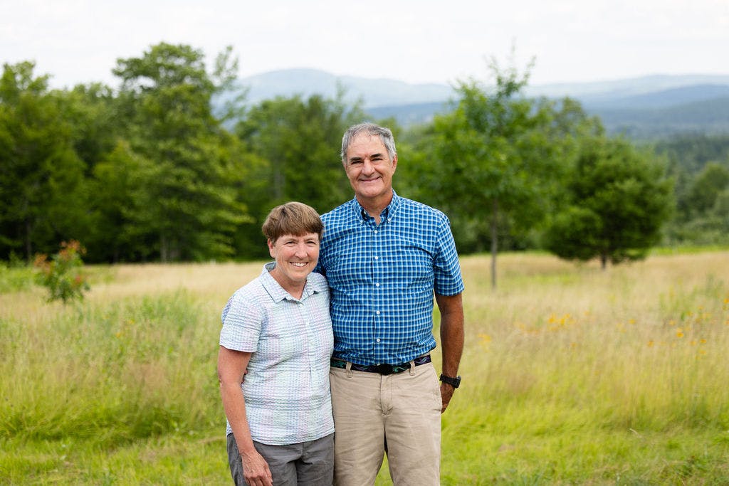 Landscape of candidate with wife