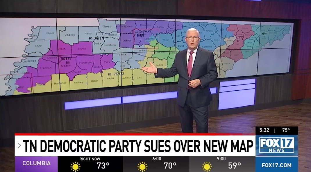 News story about redistricting lawsuit