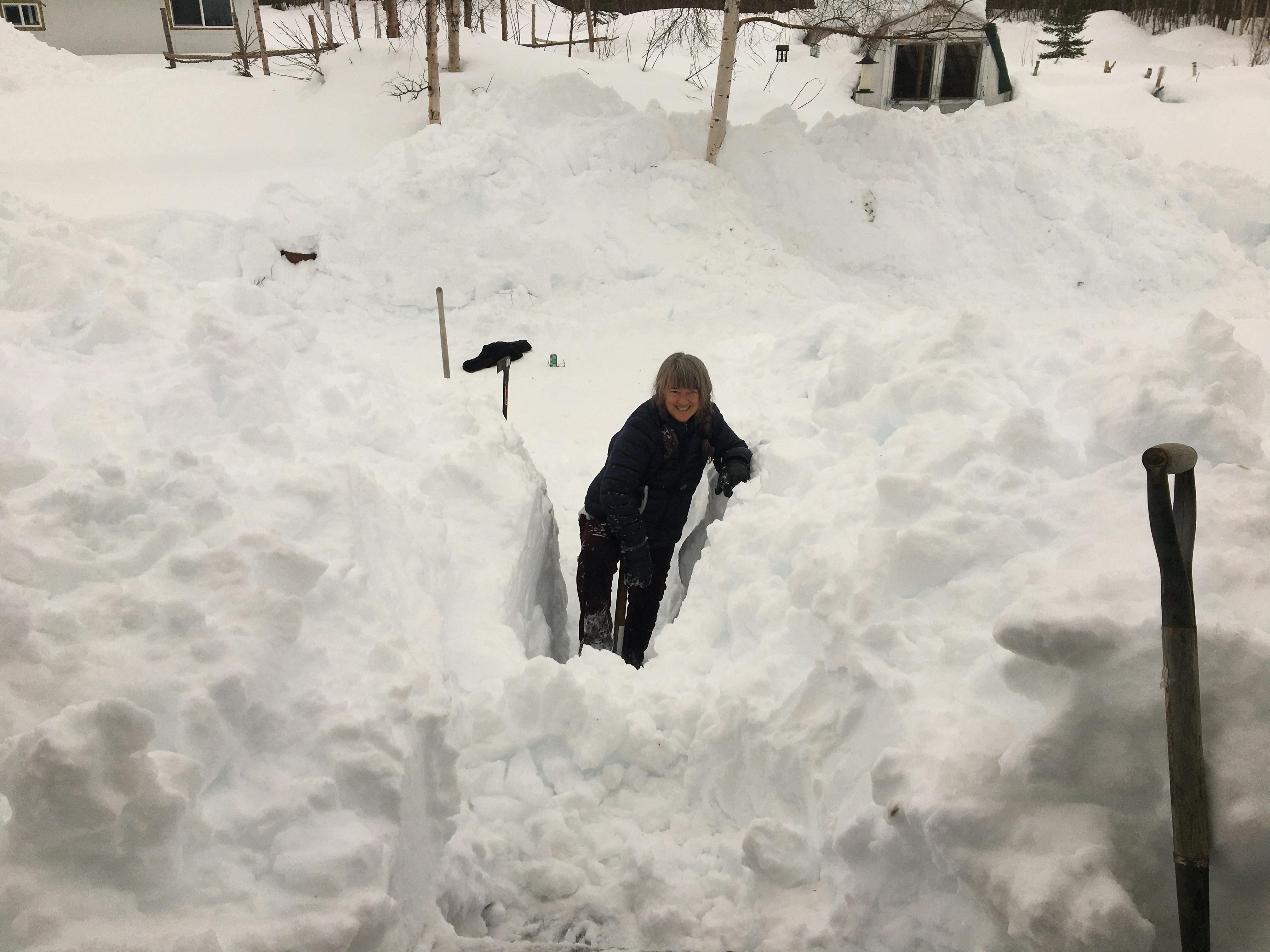 Sandra digging out.
