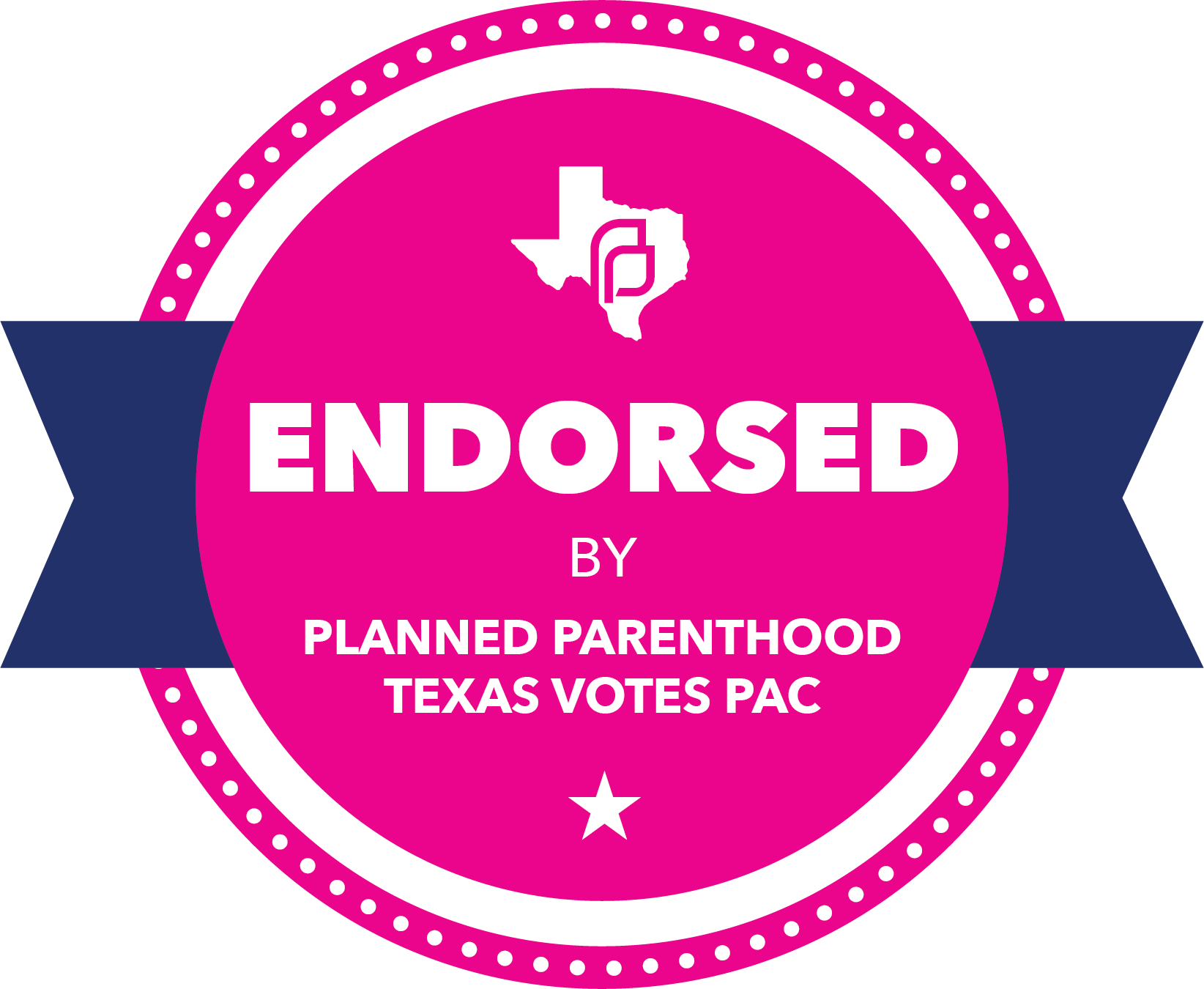 Planned Parenthood Texas Votes PAC Endorsement seal