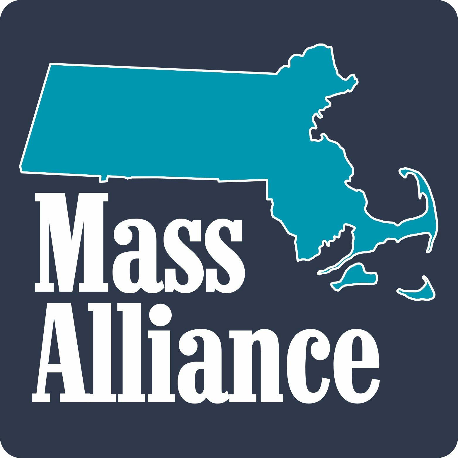Mass Alliance logo (dark blue with white text, and Massachusetts state shape)