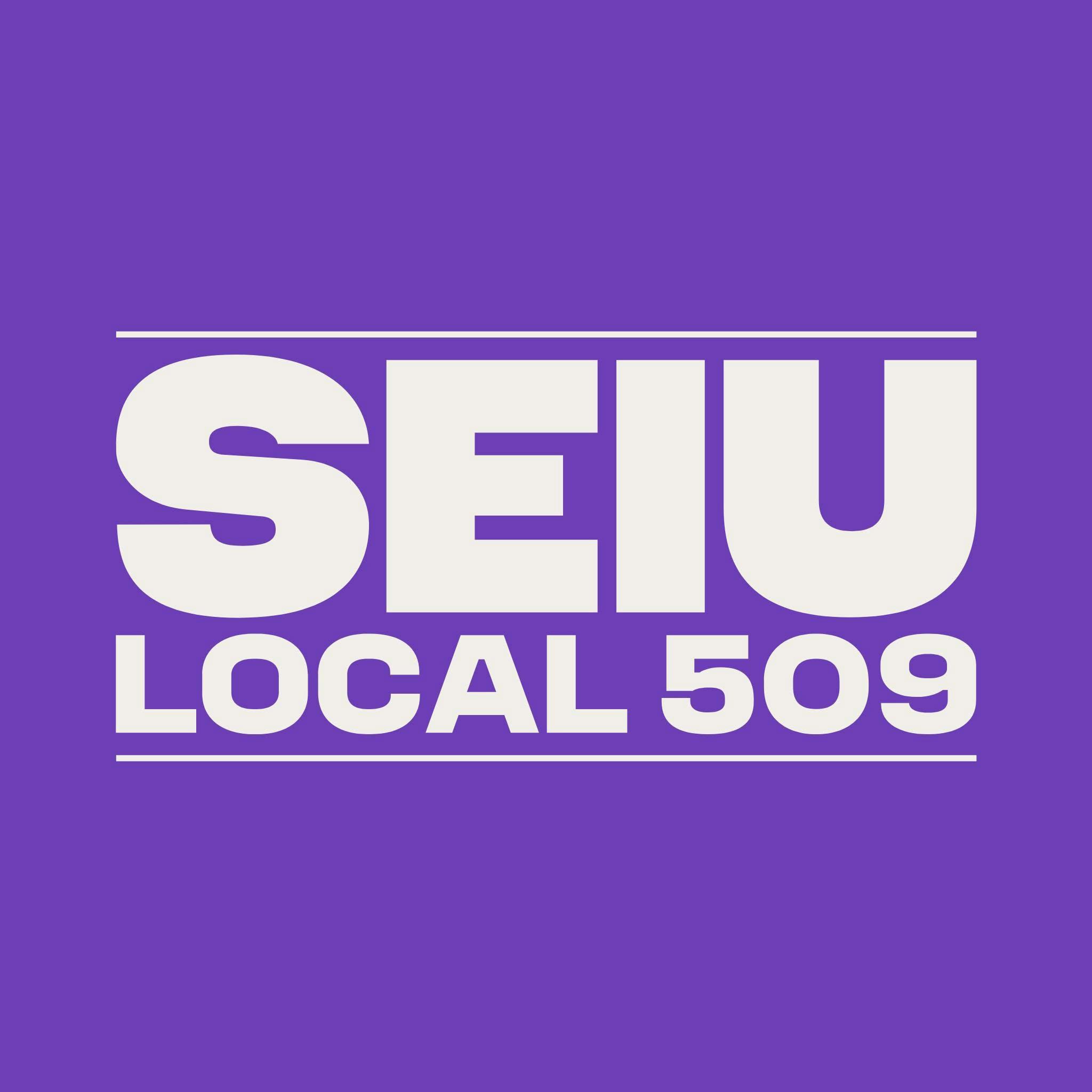 SEIU logo in white text with purple background
