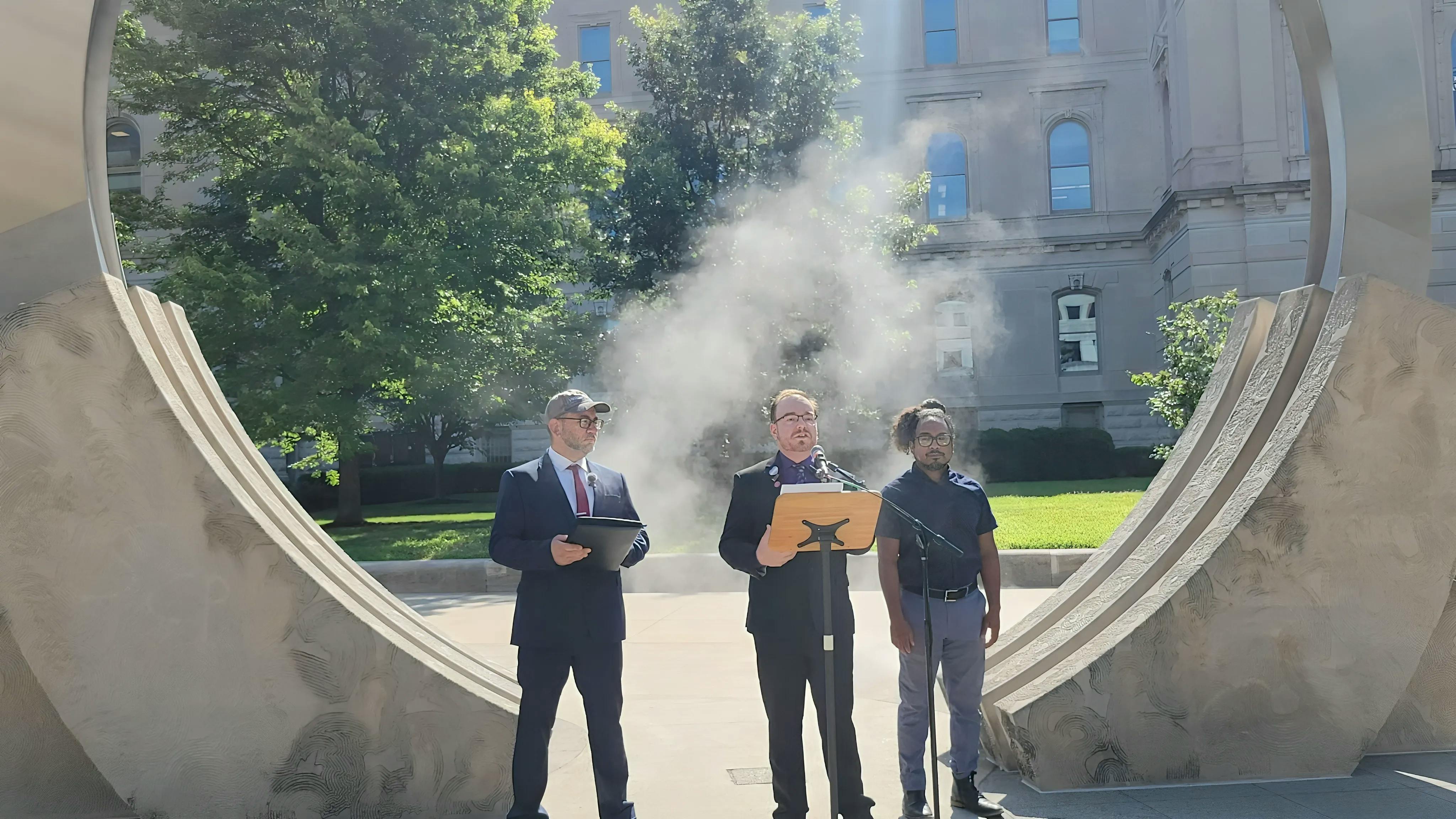 Ben Davis, Joshua Brant, and Harrison Jacobo at the Indianapolis Stargate