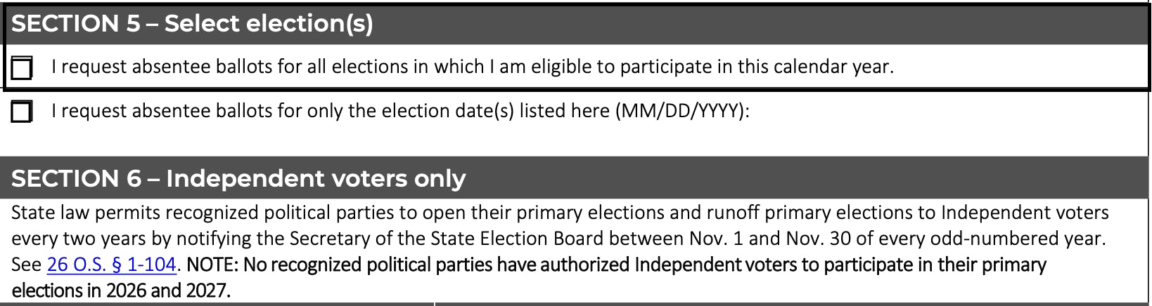 Pick all elections for the calendar year